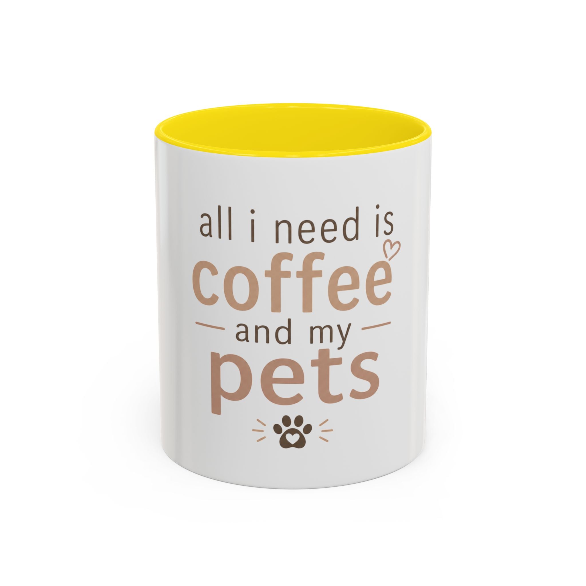 Coffee & Pets Mug — “All I Need Is Coffee and My Pets” Accent Ceramic Mug