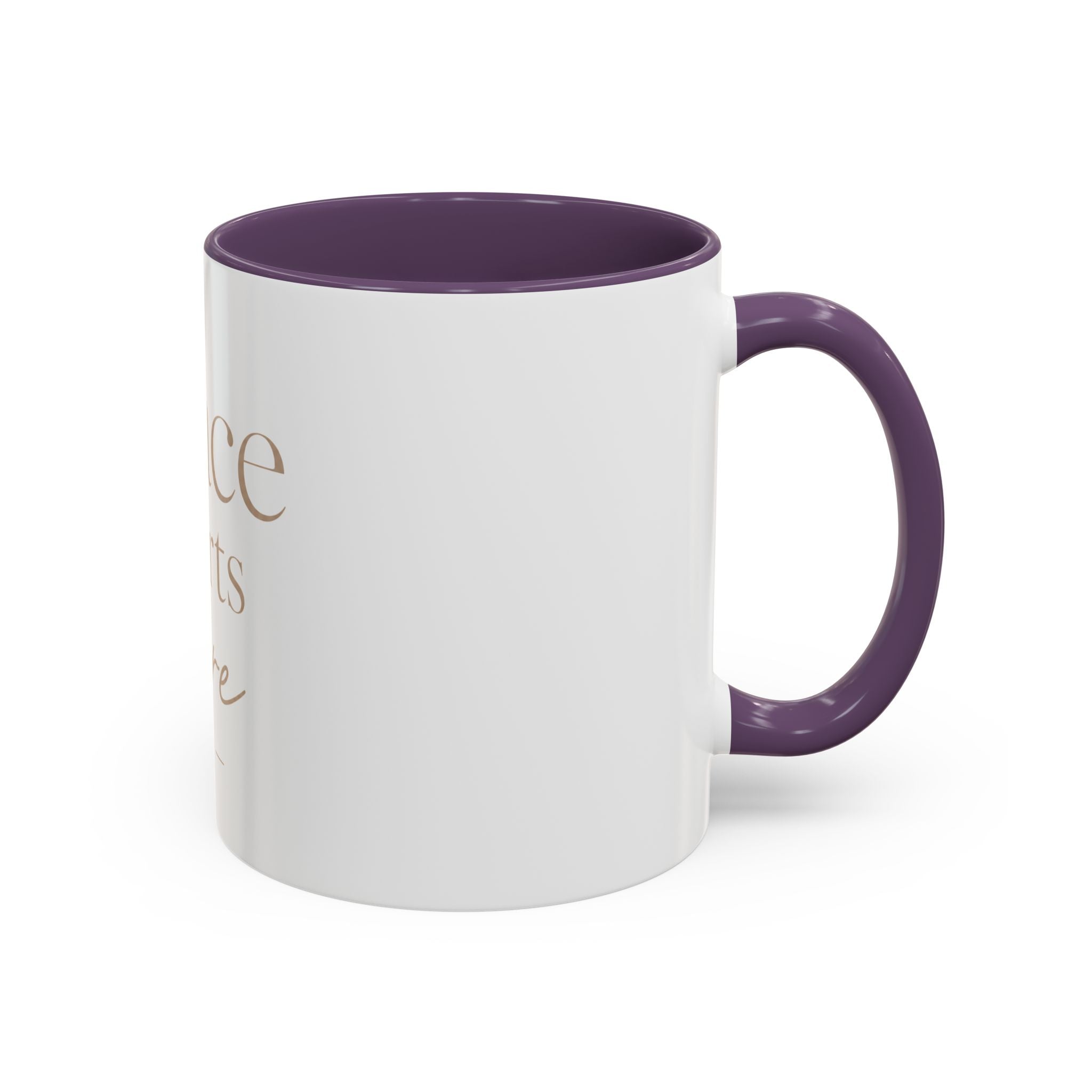 Peace Starts Here Accent Coffee Mug — Inspirational Red-Accent Ceramic Mug (11/15oz)