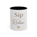 Sip & Relax Accent Coffee Mug — Ceramic 11/15oz