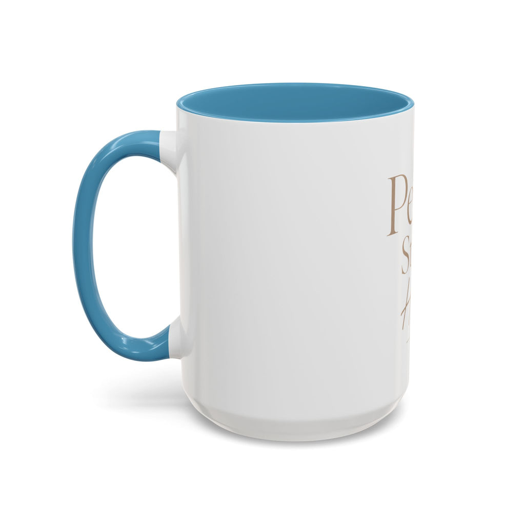 Peace Starts Here Accent Coffee Mug — Inspirational Red-Accent Ceramic Mug (11/15oz)