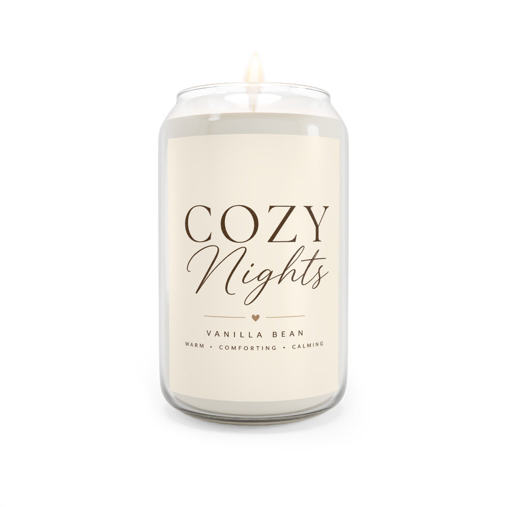 Cozy Nights Soy Candle — Vanilla Bean Scent (13.75oz)