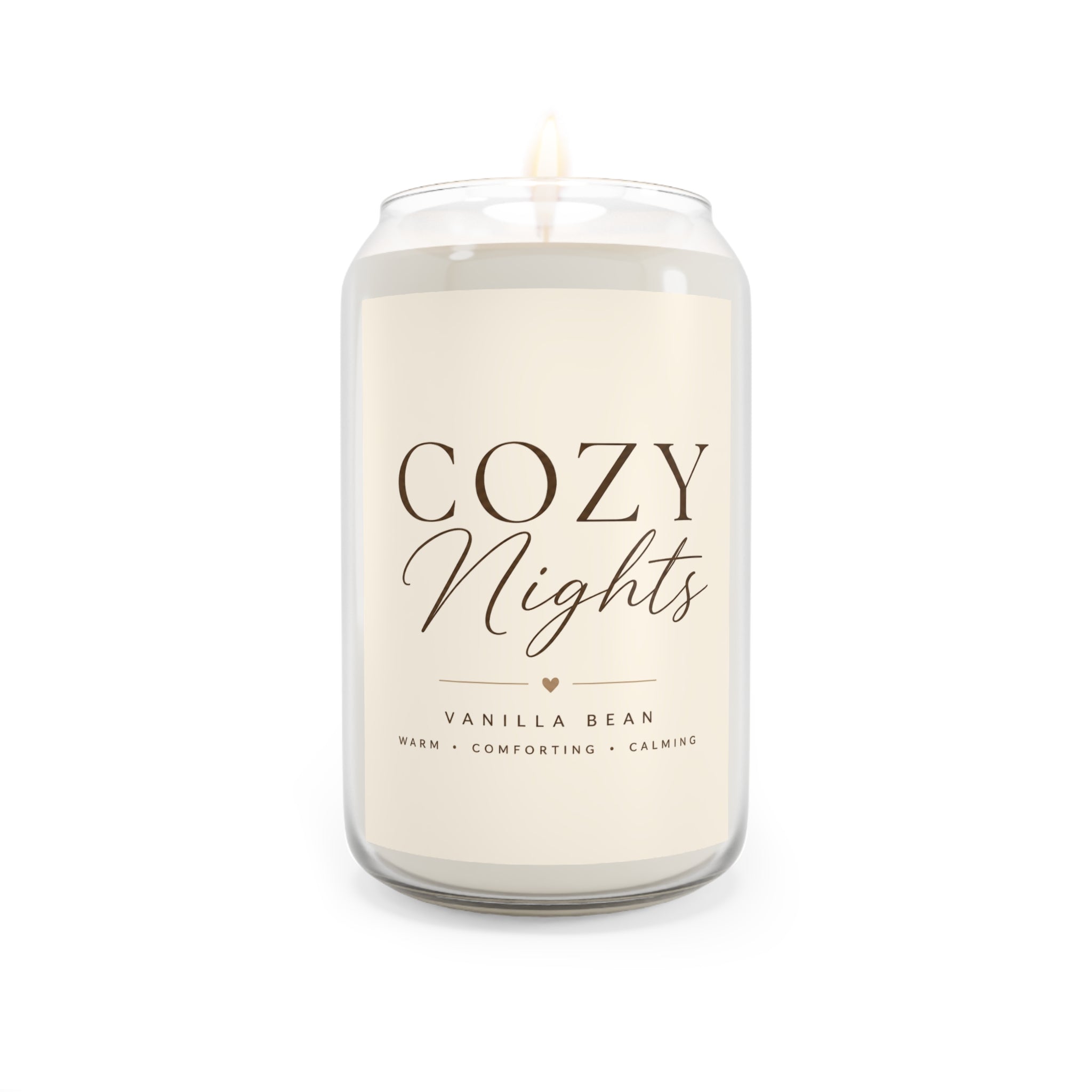 Cozy Nights Soy Candle — Vanilla Bean Scent (13.75oz)