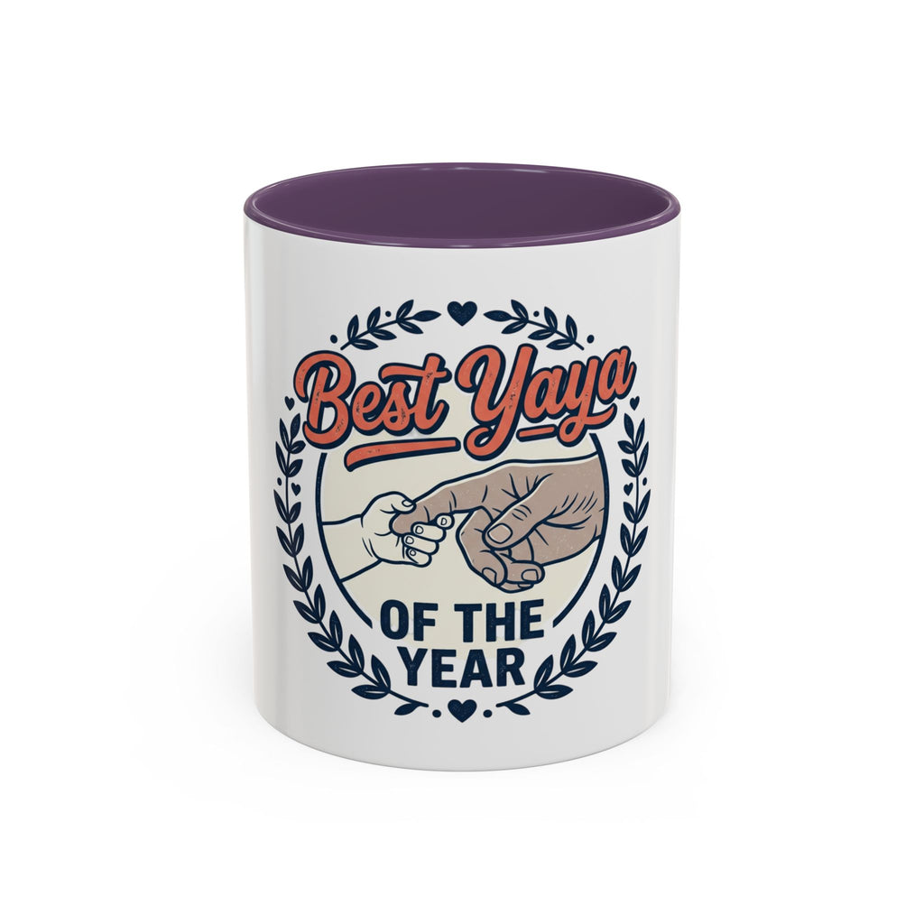 Best Yaya of the Year Accent Coffee Mug — Gift for Grandmother, Mother's Day Cup