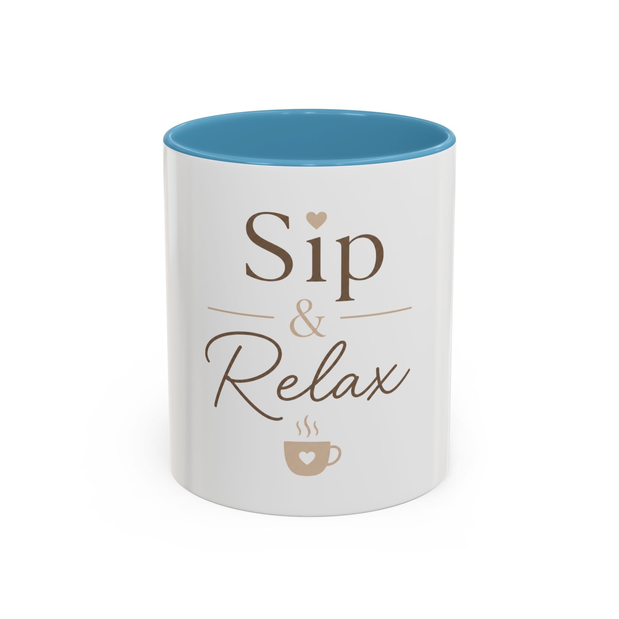 Sip & Relax Accent Coffee Mug — Ceramic 11/15oz