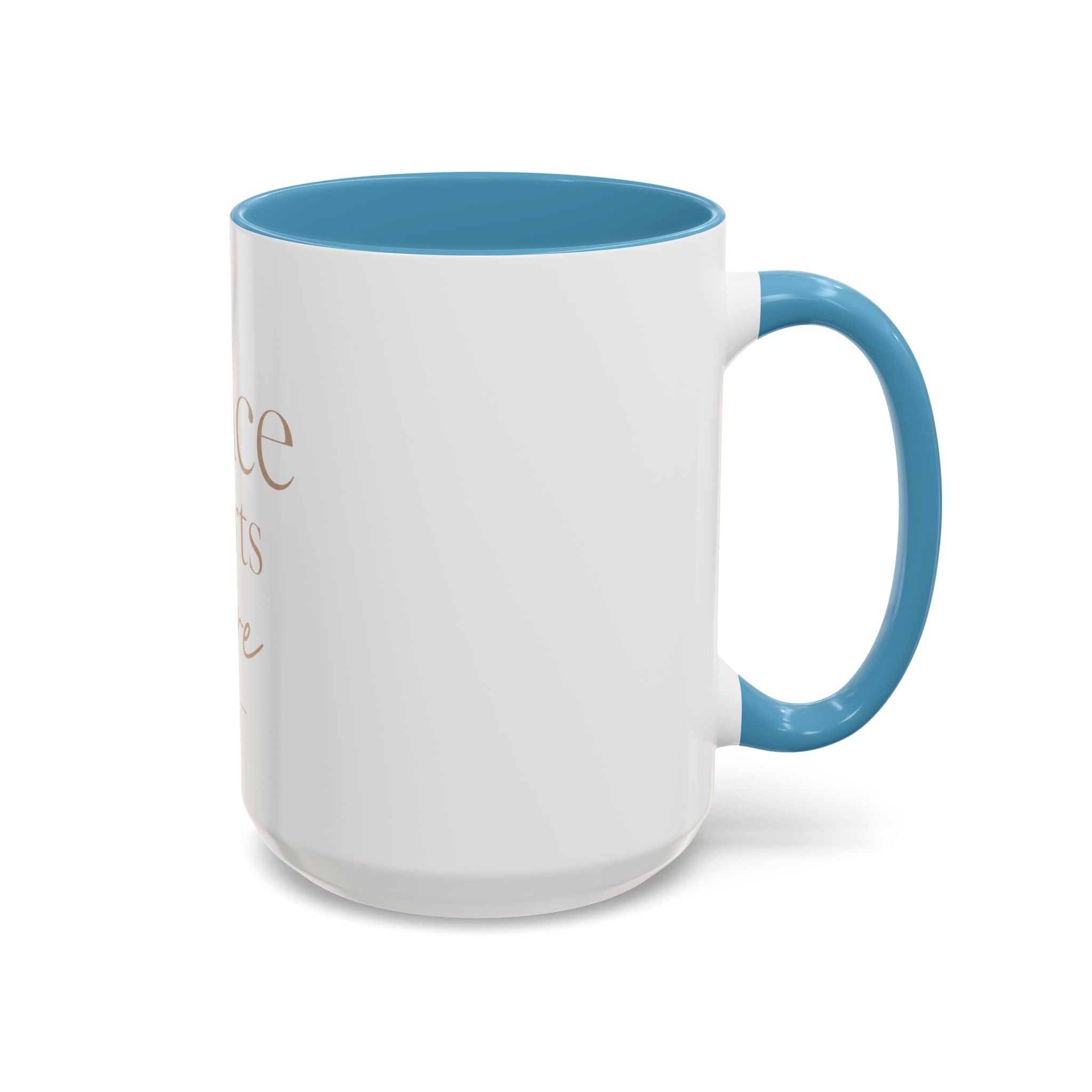 Peace Starts Here Accent Coffee Mug — Inspirational Red-Accent Ceramic Mug (11/15oz)