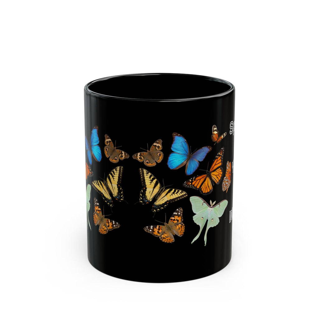 Spread Your Wings Butterfly Mug — Inspirational Black Coffee Cup (11oz & 15oz)