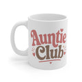 New Aunt Gift Mug – "Auntie Club" Retro Typography Coffee Cup