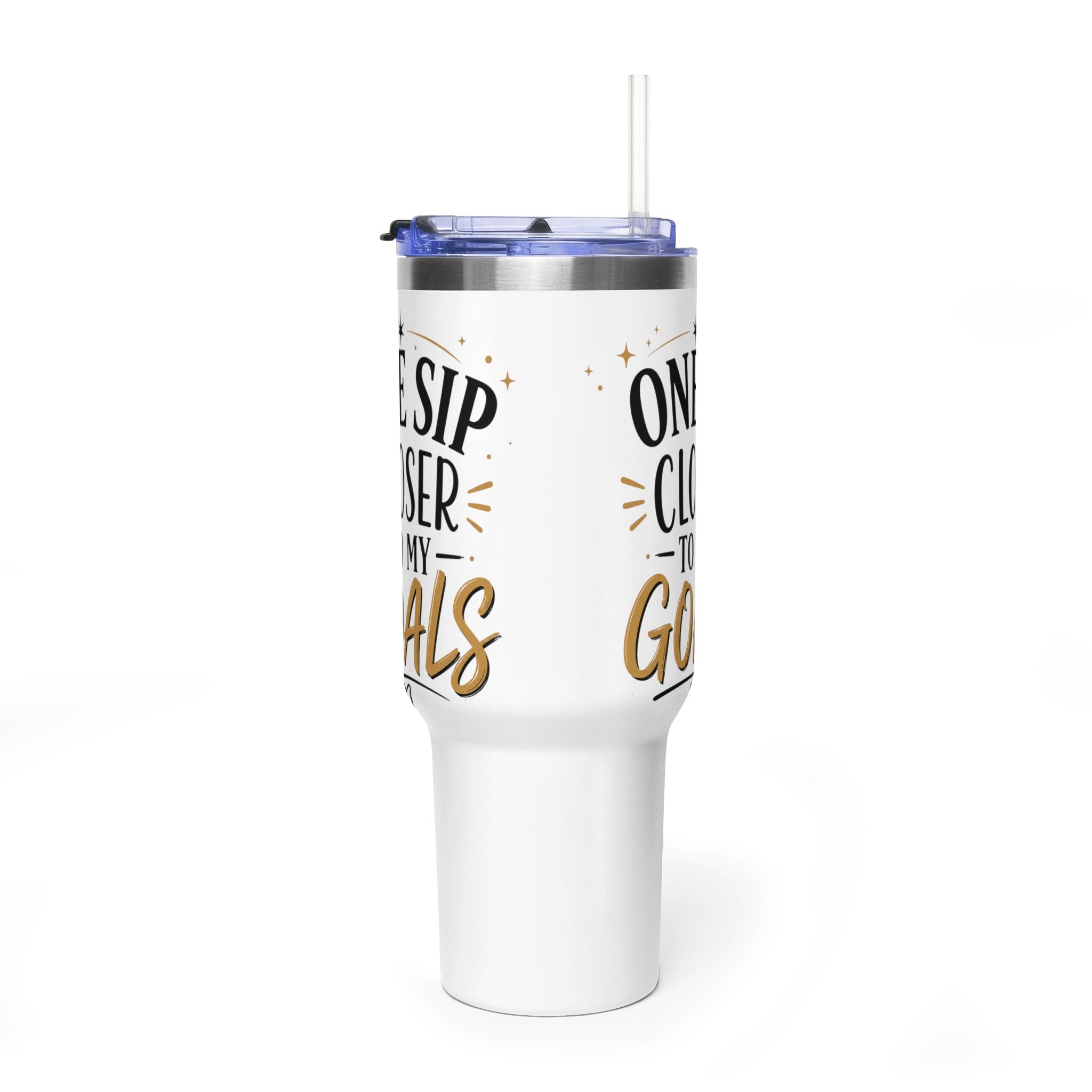 40oz Vacuum Tumbler – “One Sip Closer to My Goals” Insulated Travel Mug