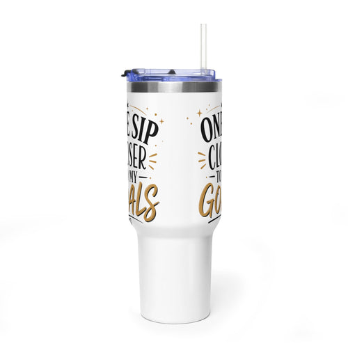40oz Vacuum Tumbler – “One Sip Closer to My Goals” Insulated Travel Mug