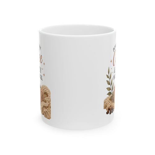 "Coffee & Cuddles" Cozy Sloth Ceramic Coffee Mug