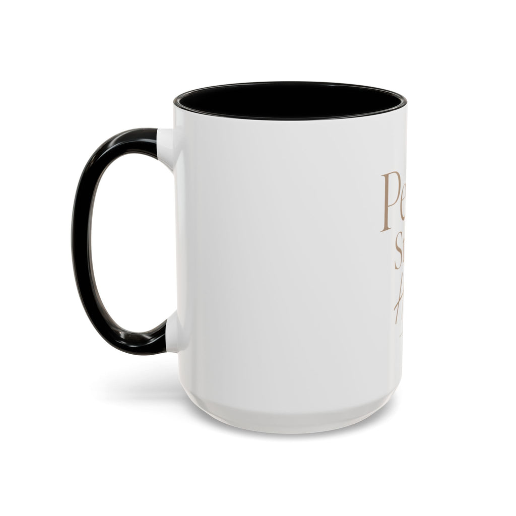 Peace Starts Here Accent Coffee Mug — Inspirational Red-Accent Ceramic Mug (11/15oz)