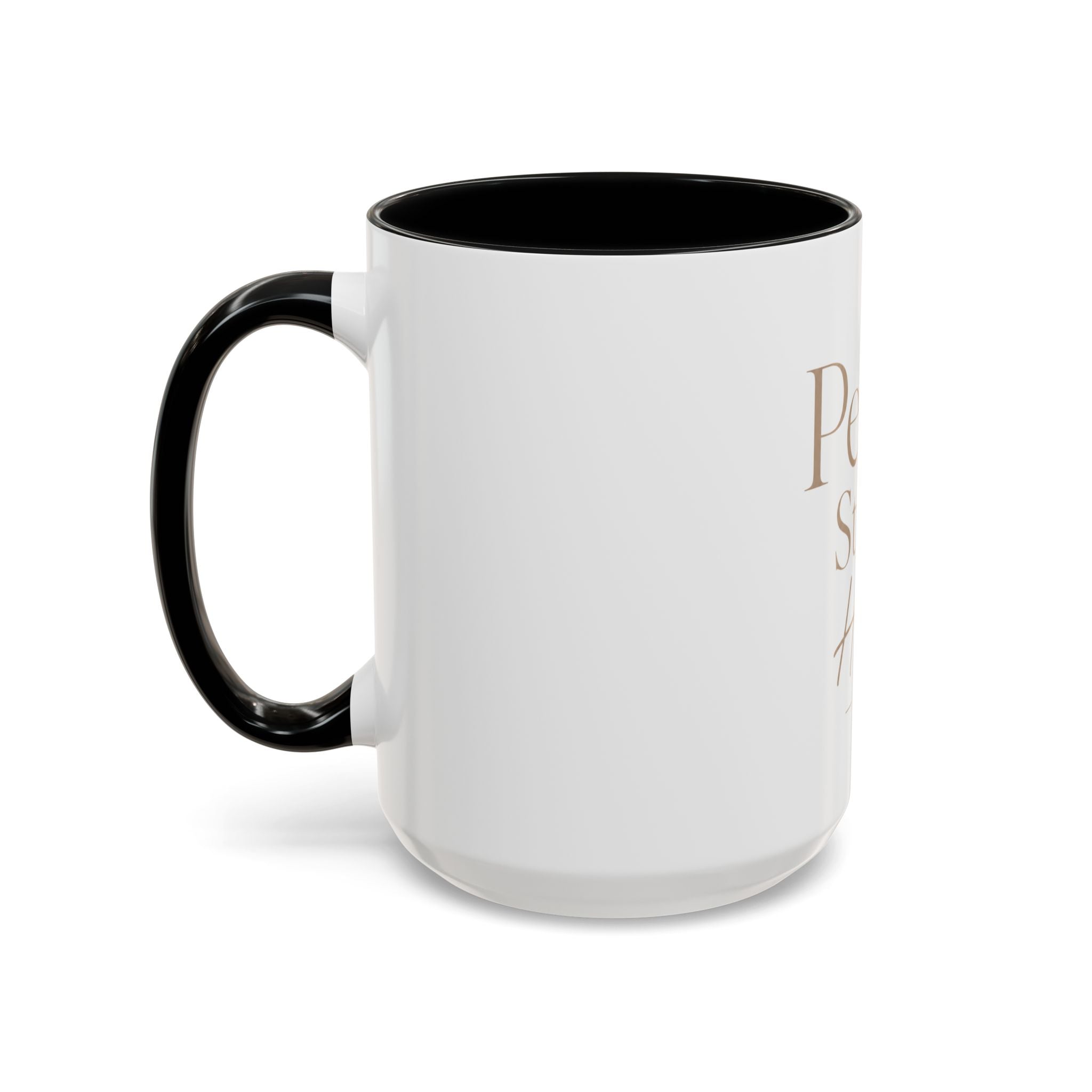 Peace Starts Here Accent Coffee Mug — Inspirational Red-Accent Ceramic Mug (11/15oz)