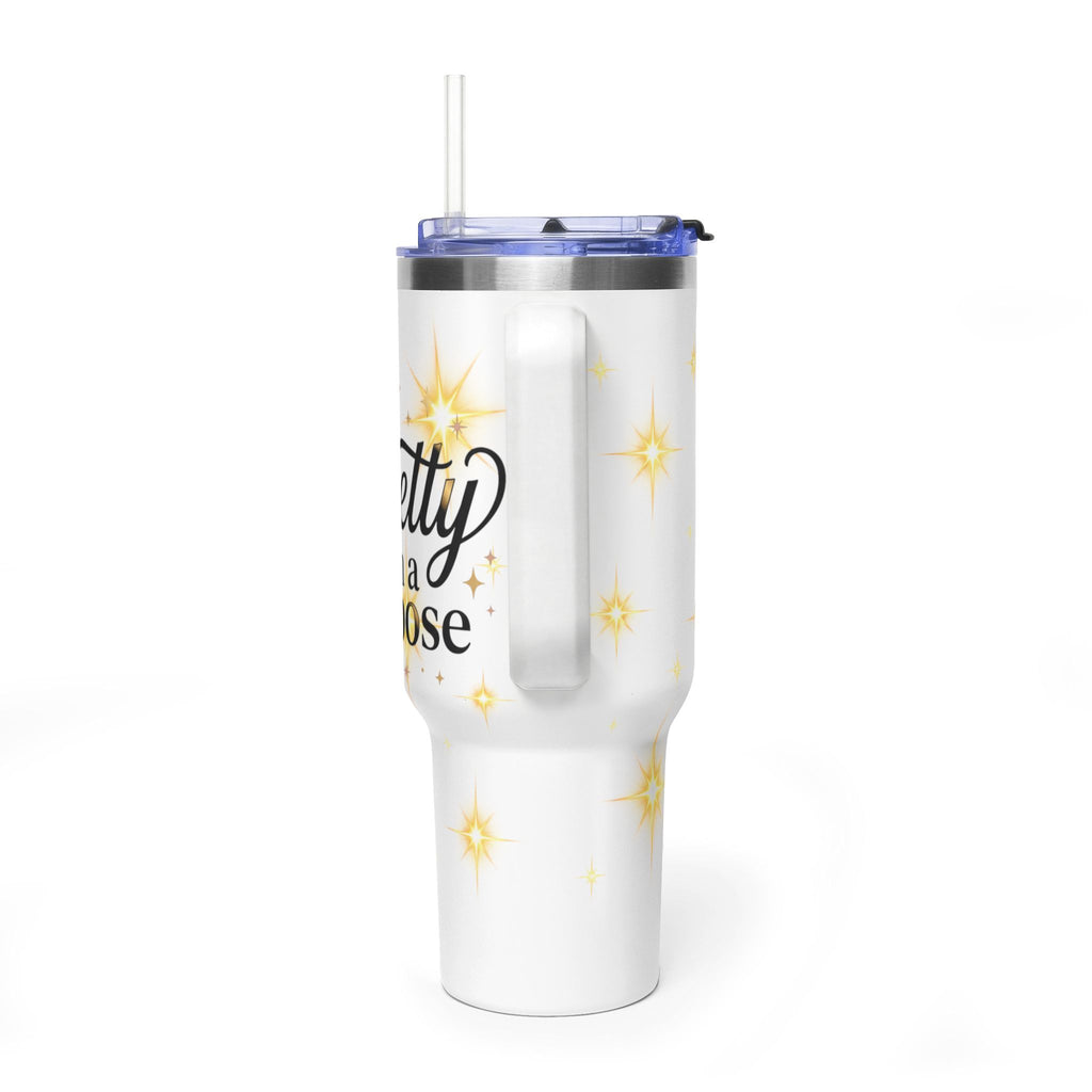 40oz Vacuum Tumbler – “Pretty with Purpose” Sparkle Travel Mug