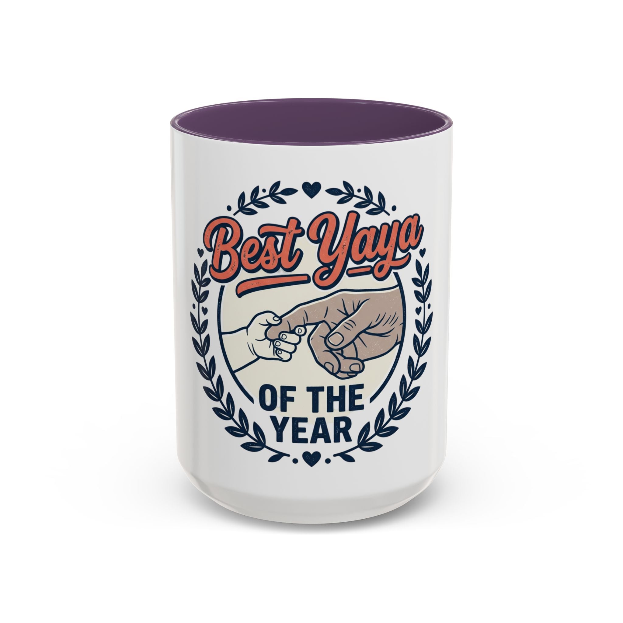 Best Yaya of the Year Accent Coffee Mug — Gift for Grandmother, Mother's Day Cup