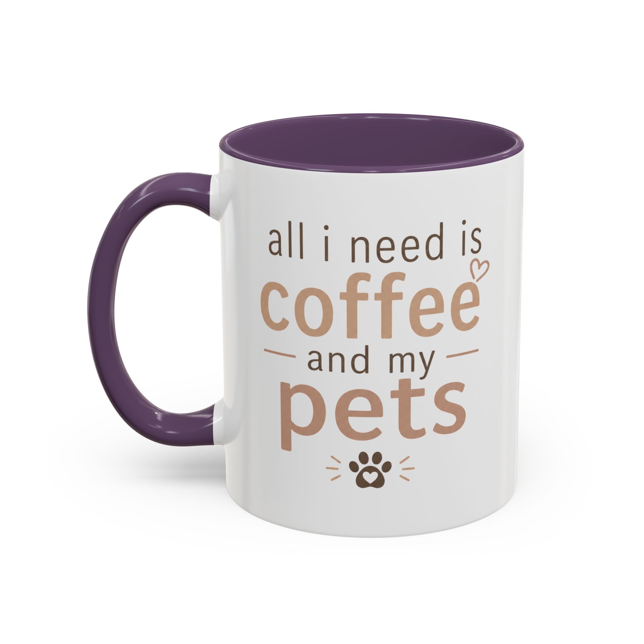 Pet Lover Coffee Mug – "All I Need Is Coffee and My Pets" Funny Gift Cup