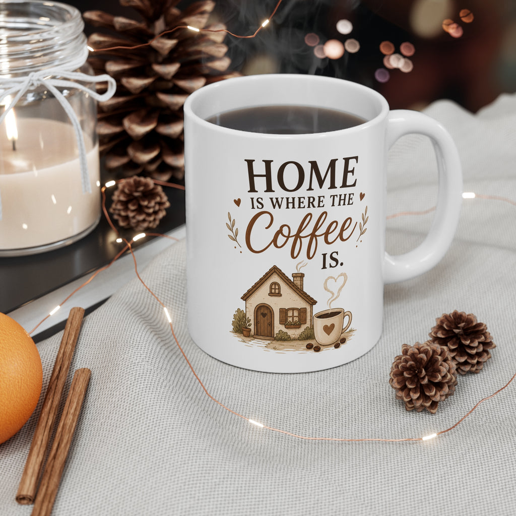 "Home Is Where The Coffee Is" Ceramic Coffee Mug