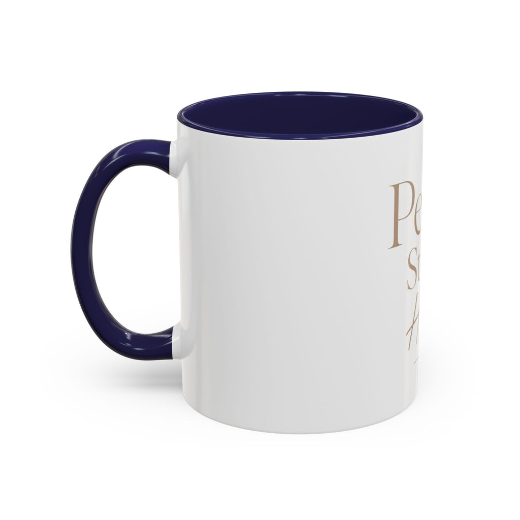 Peace Starts Here Accent Coffee Mug — Inspirational Red-Accent Ceramic Mug (11/15oz)