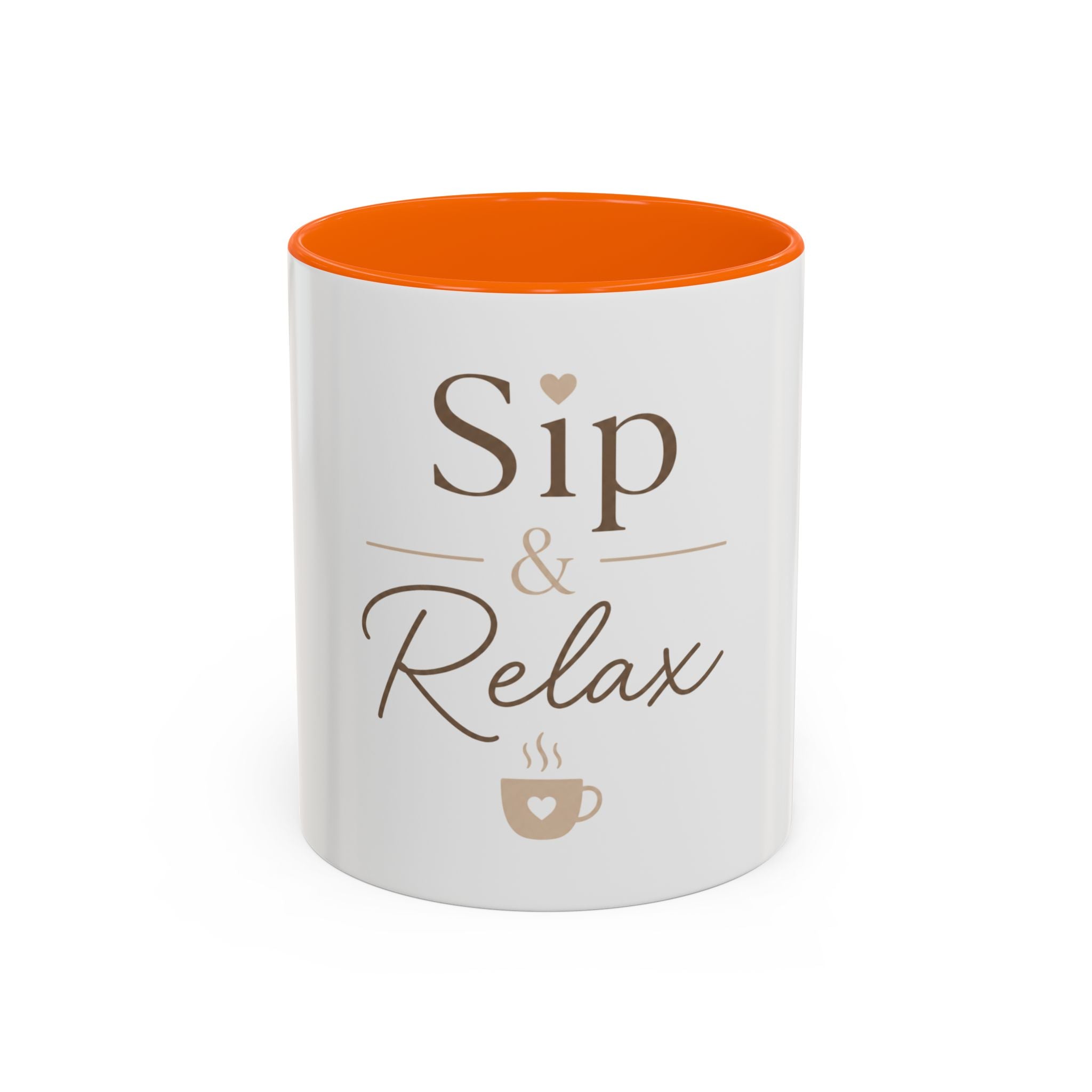 Sip & Relax Accent Coffee Mug — Ceramic 11/15oz