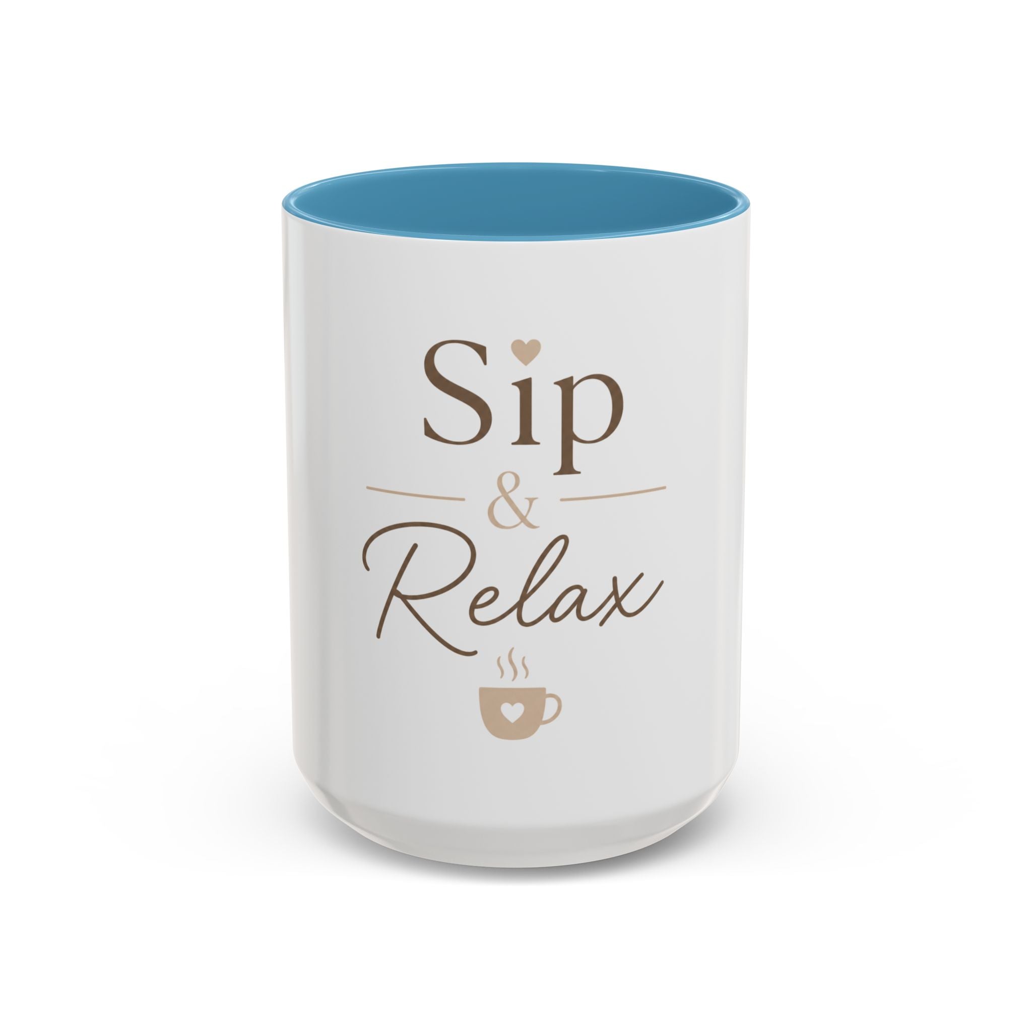 Sip & Relax Accent Coffee Mug — Ceramic 11/15oz