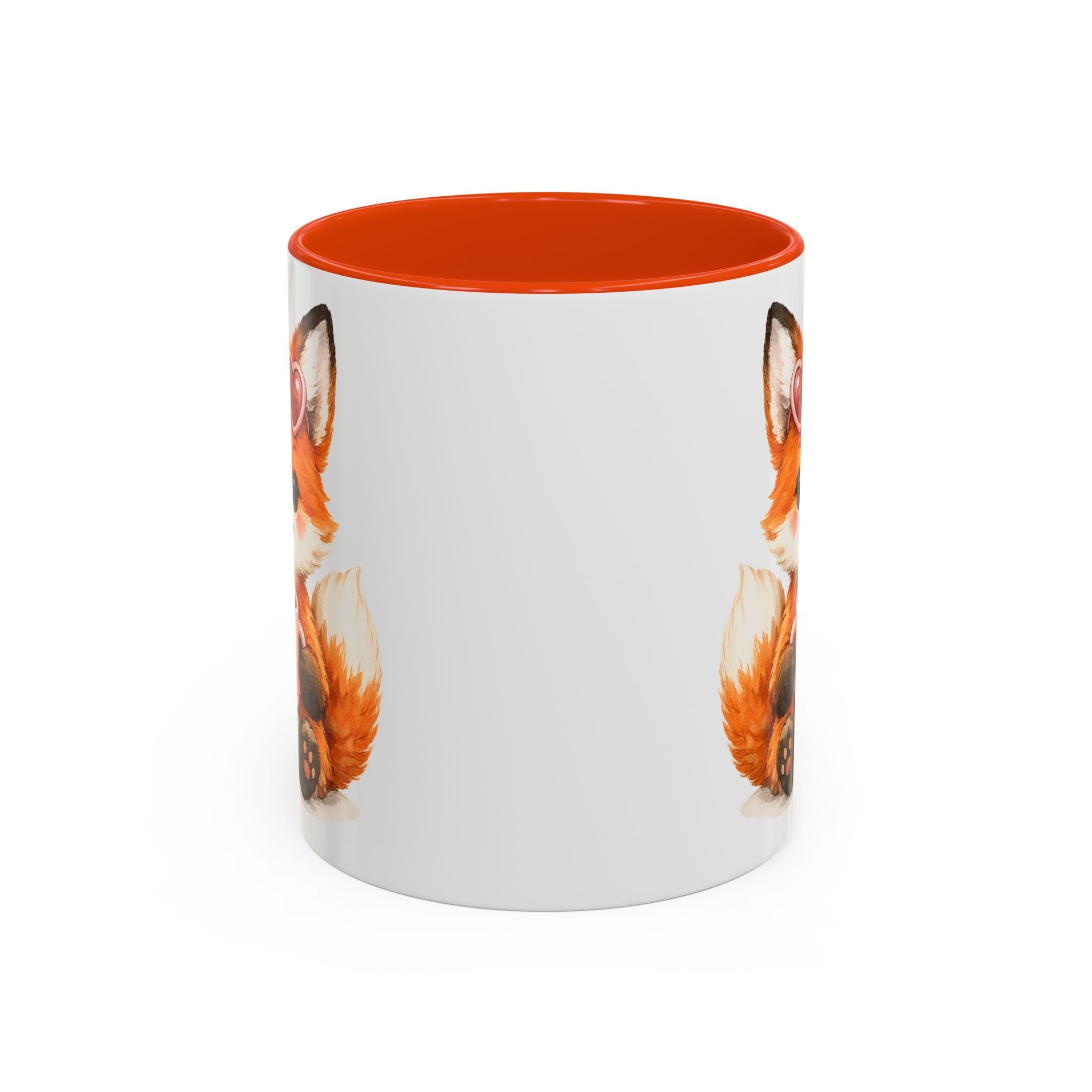 Cute Fox Coffee Mug – Cool Fox with Sunglasses Red Accent
