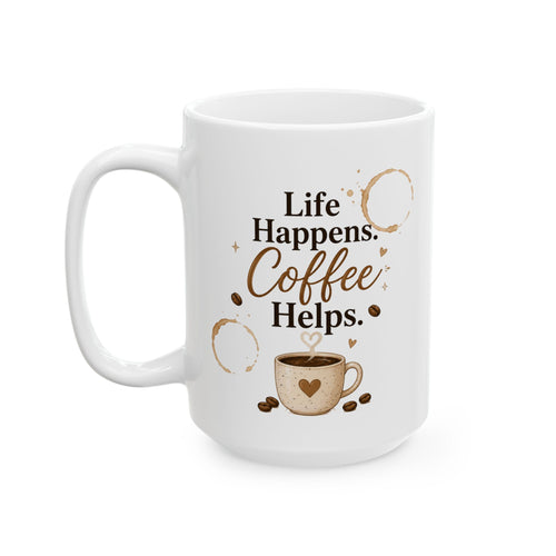 "Holidays & Coffee" Holiday Ceramic Coffee Mug