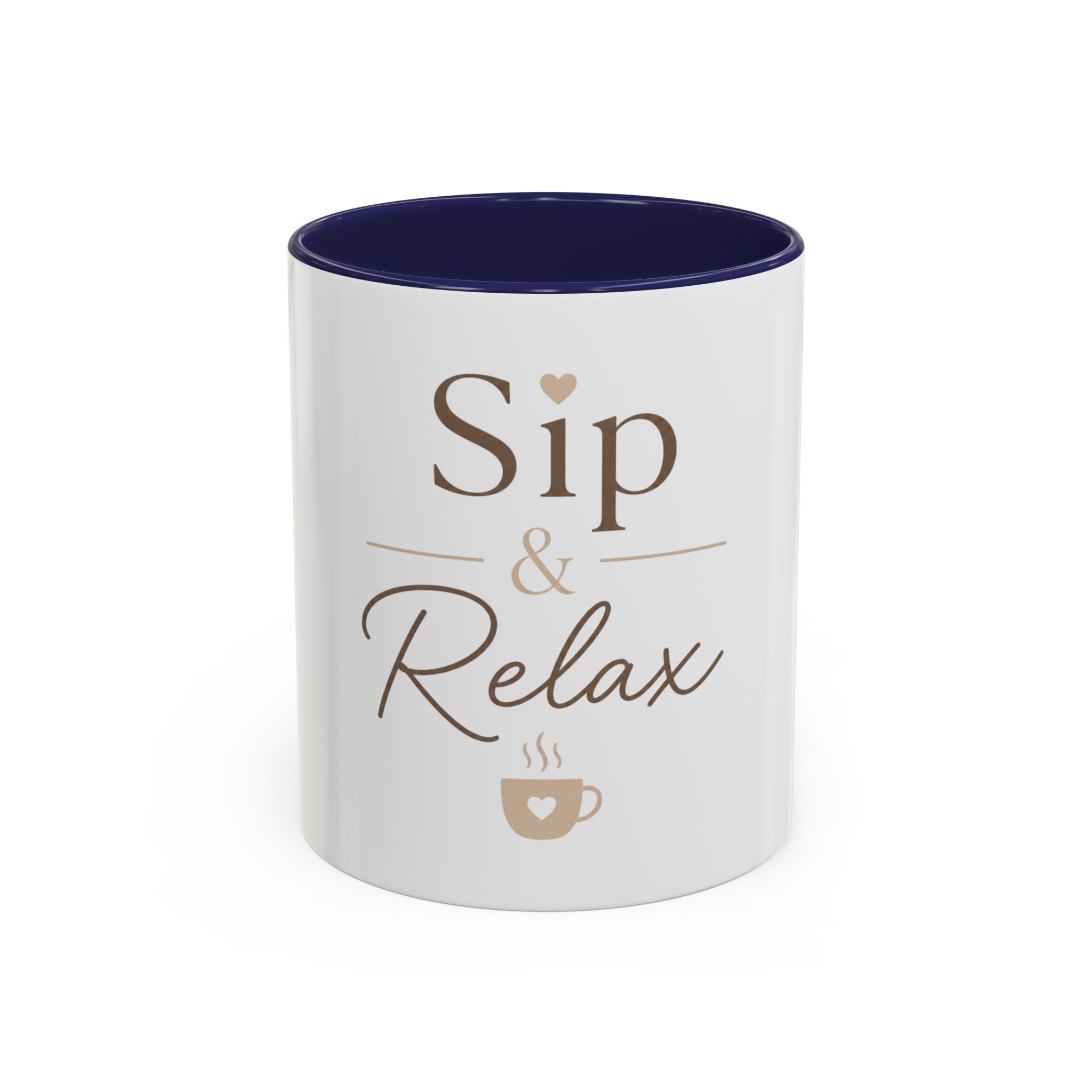 Sip & Relax Accent Coffee Mug — Ceramic 11/15oz