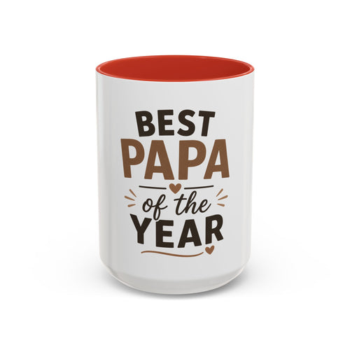 Best Papa of the Year Accent Coffee Mug — Father’s Day Gift
