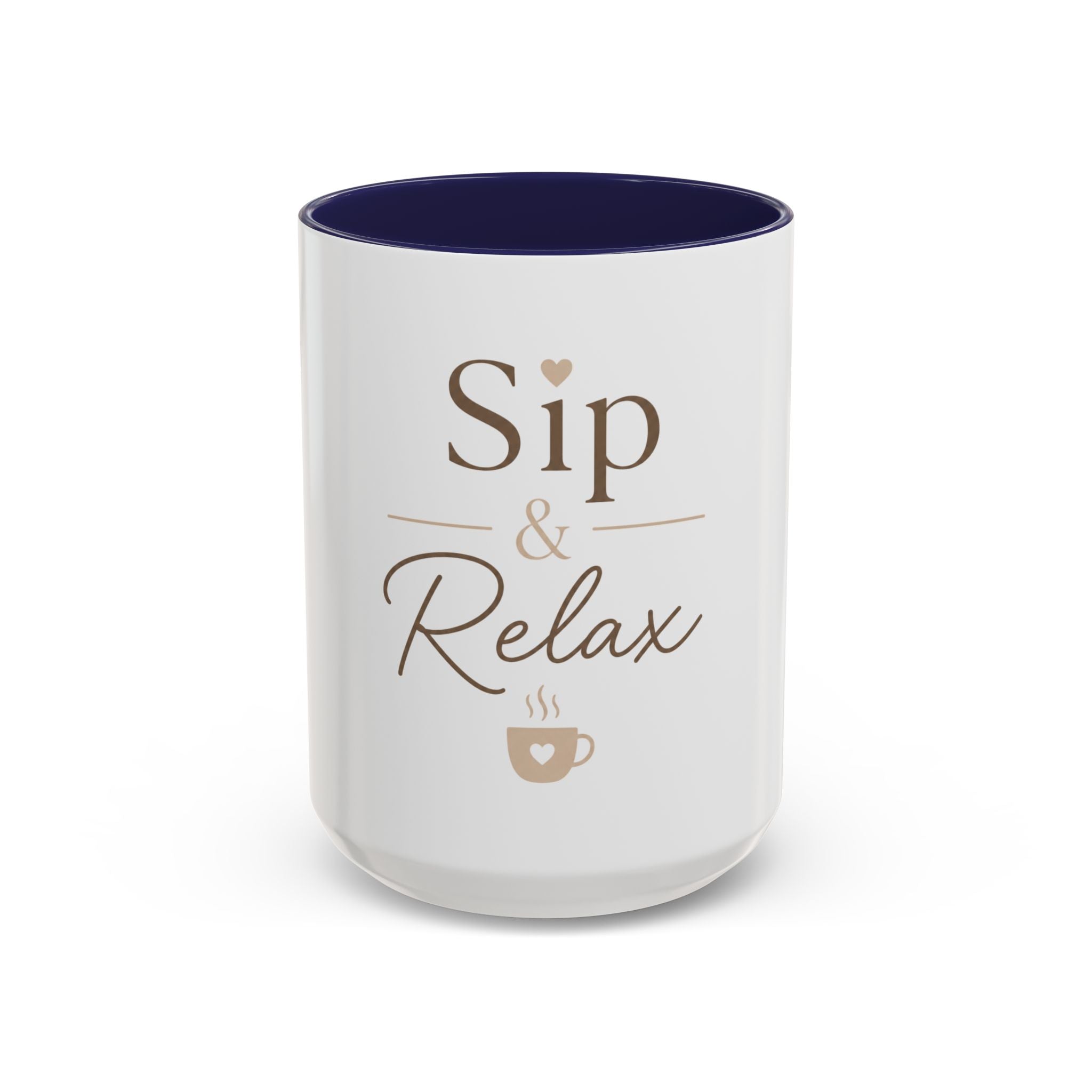 Sip & Relax Accent Coffee Mug — Ceramic 11/15oz