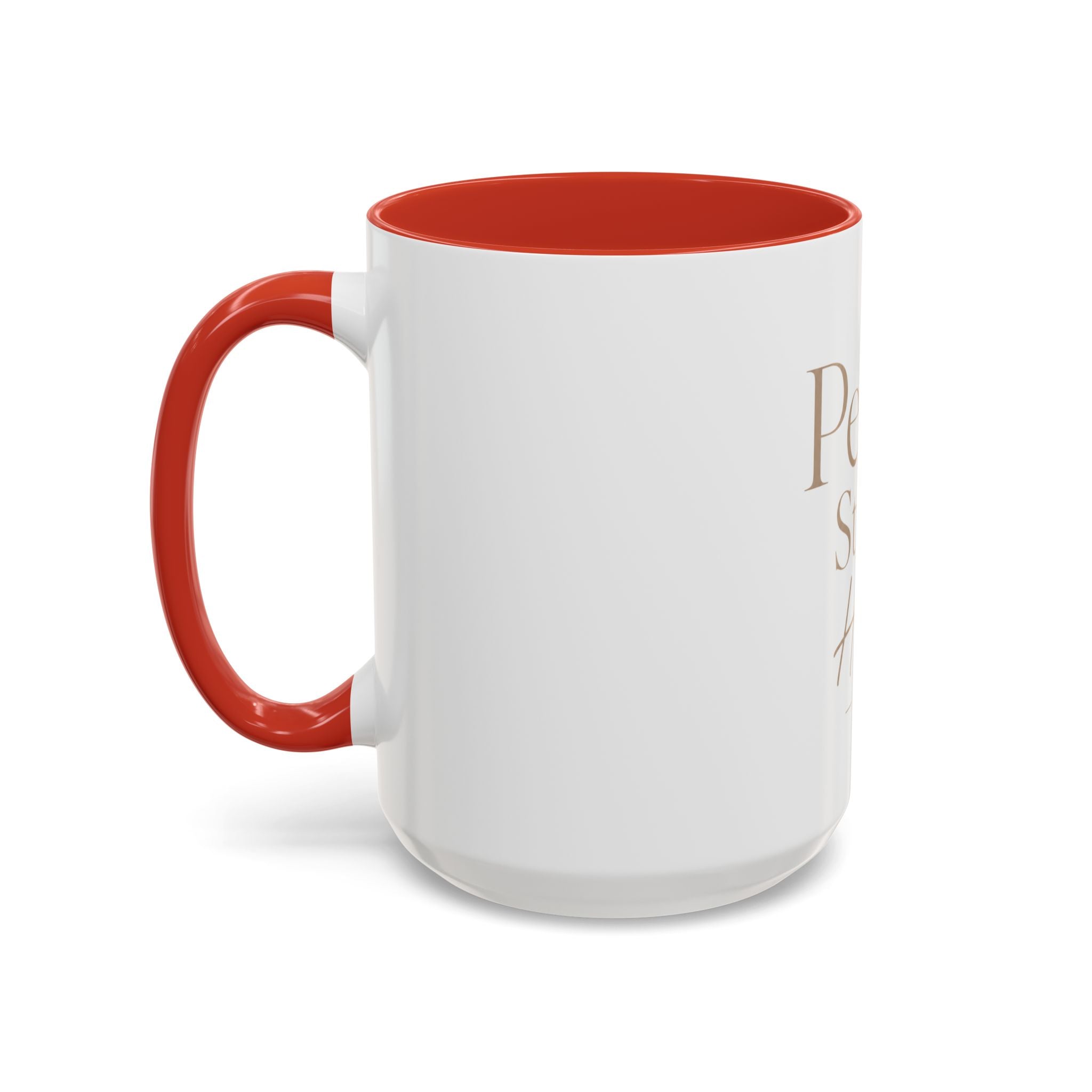 Peace Starts Here Accent Coffee Mug — Inspirational Red-Accent Ceramic Mug (11/15oz)