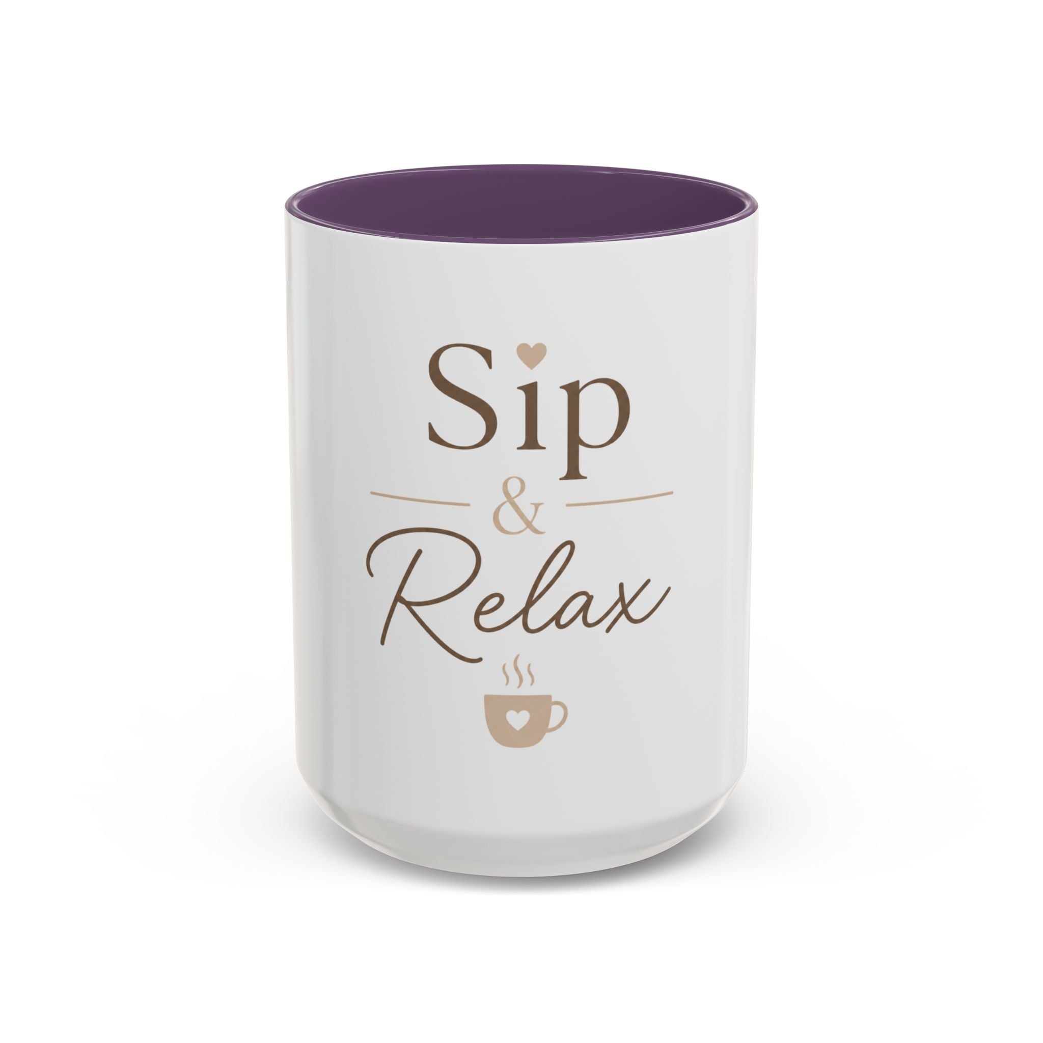 Sip & Relax Accent Coffee Mug — Ceramic 11/15oz