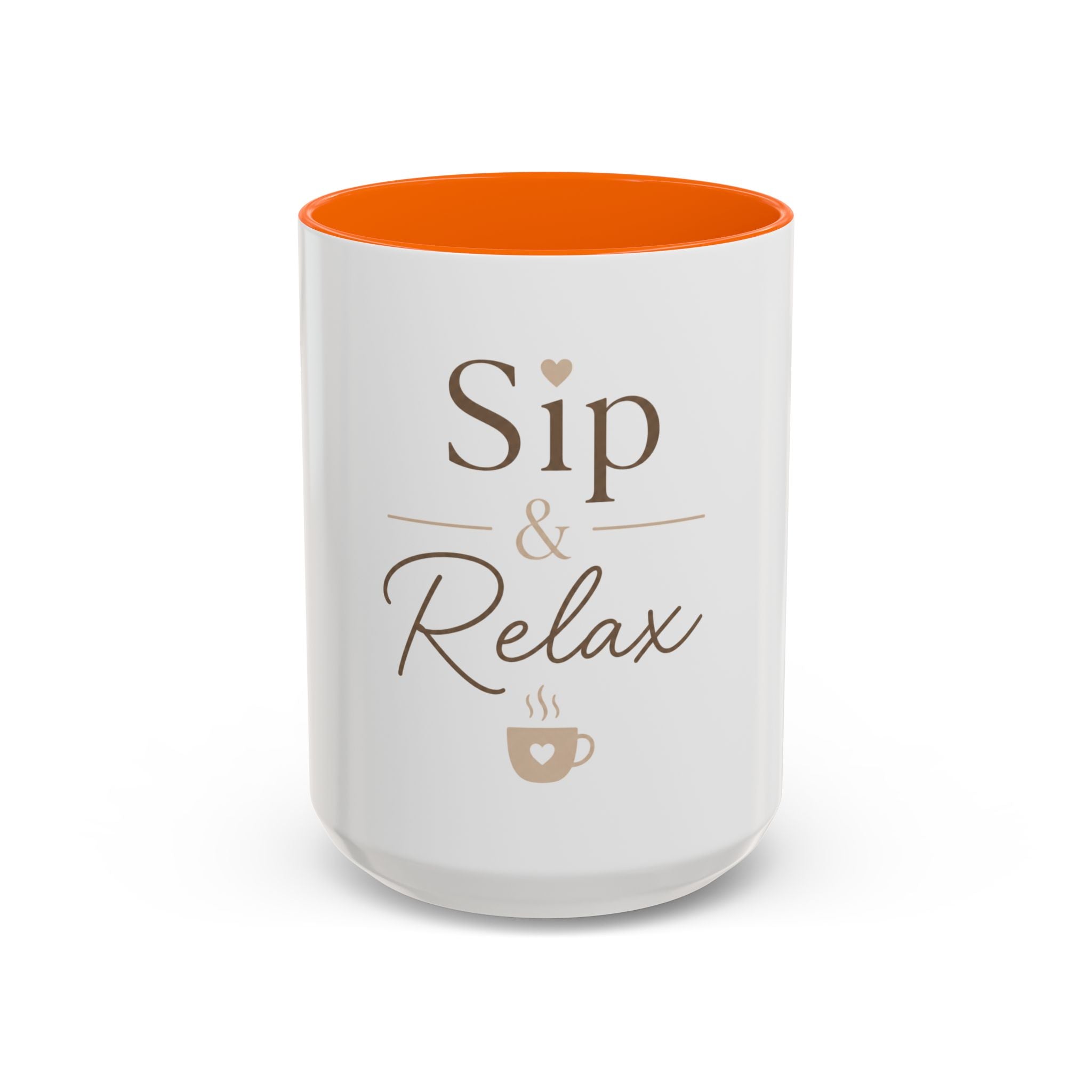 Sip & Relax Accent Coffee Mug — Ceramic 11/15oz