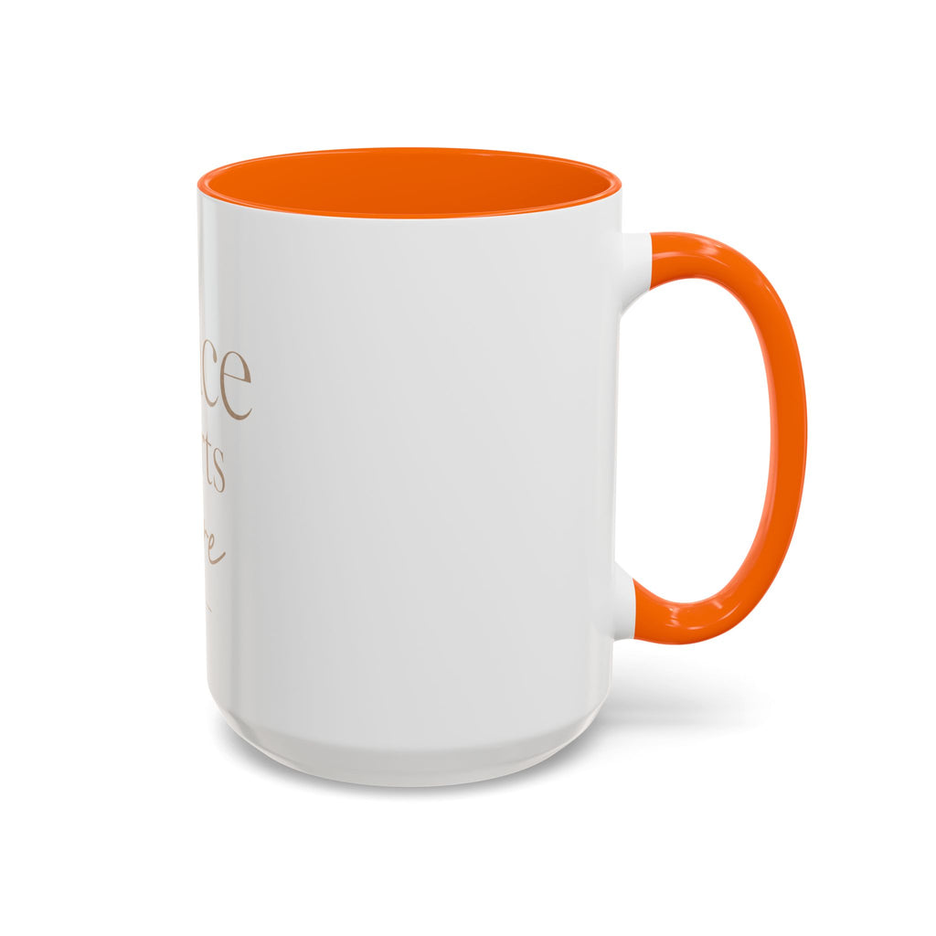 Peace Starts Here Accent Coffee Mug — Inspirational Red-Accent Ceramic Mug (11/15oz)