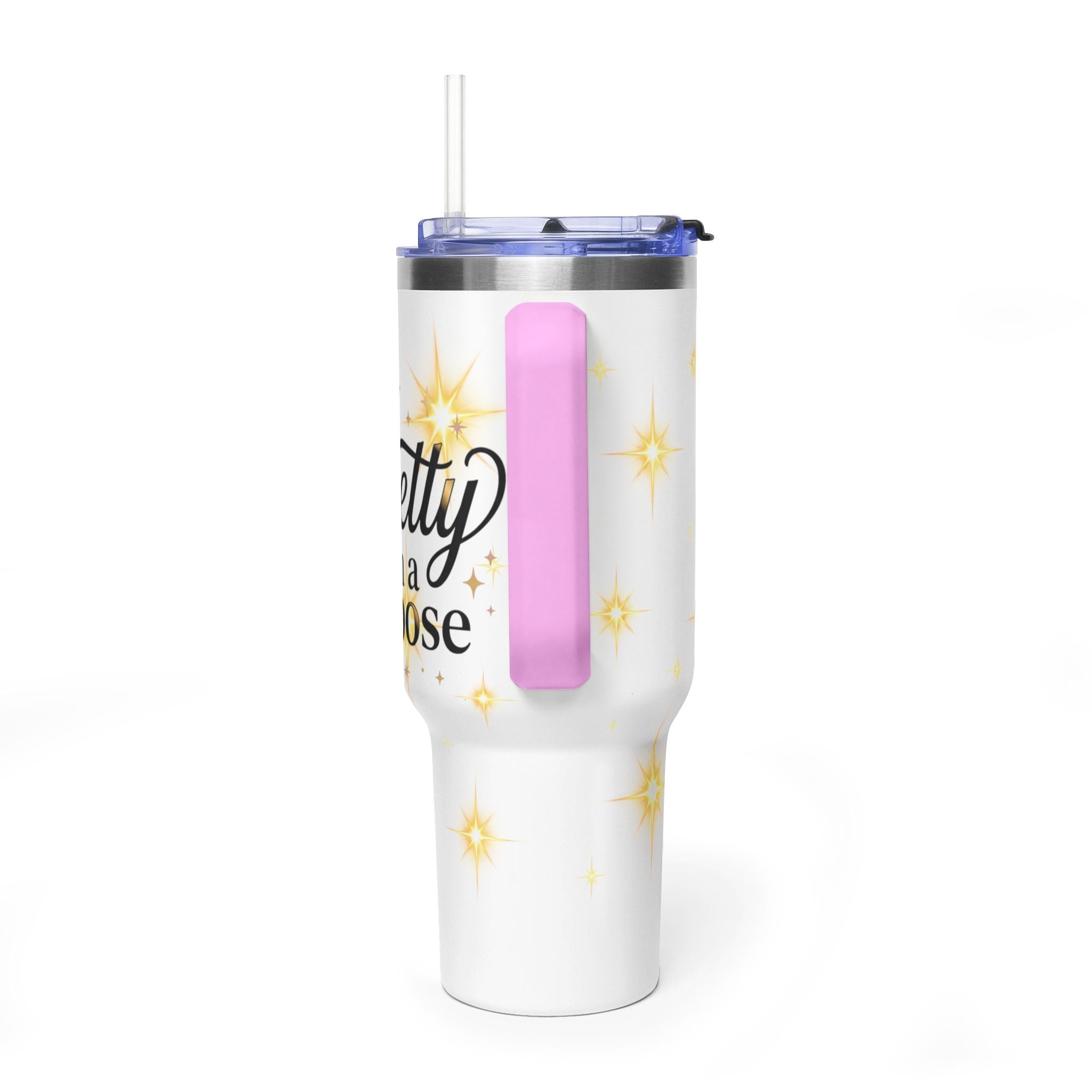 40oz Vacuum Tumbler – “Pretty with Purpose” Sparkle Travel Mug