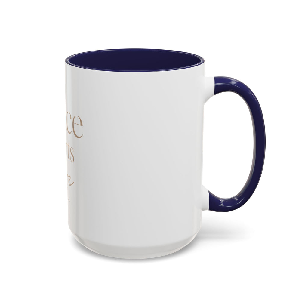 Peace Starts Here Accent Coffee Mug — Inspirational Red-Accent Ceramic Mug (11/15oz)