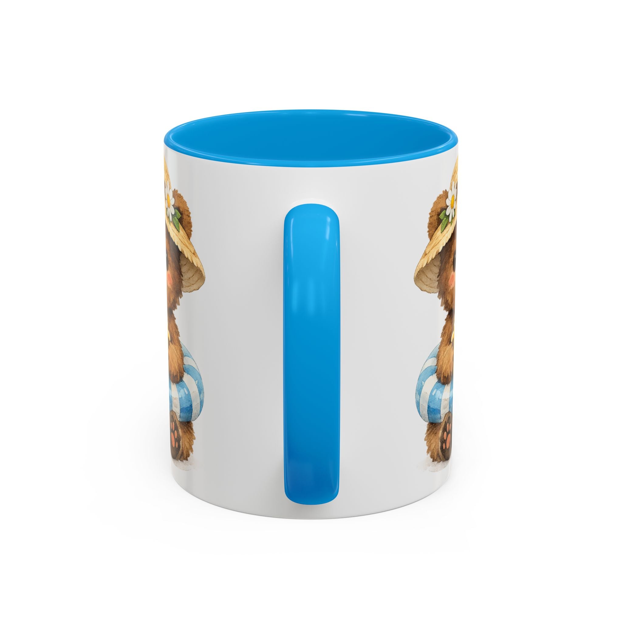 Cute Bear Coffee Mug — Daisy Hat Bear with Cup