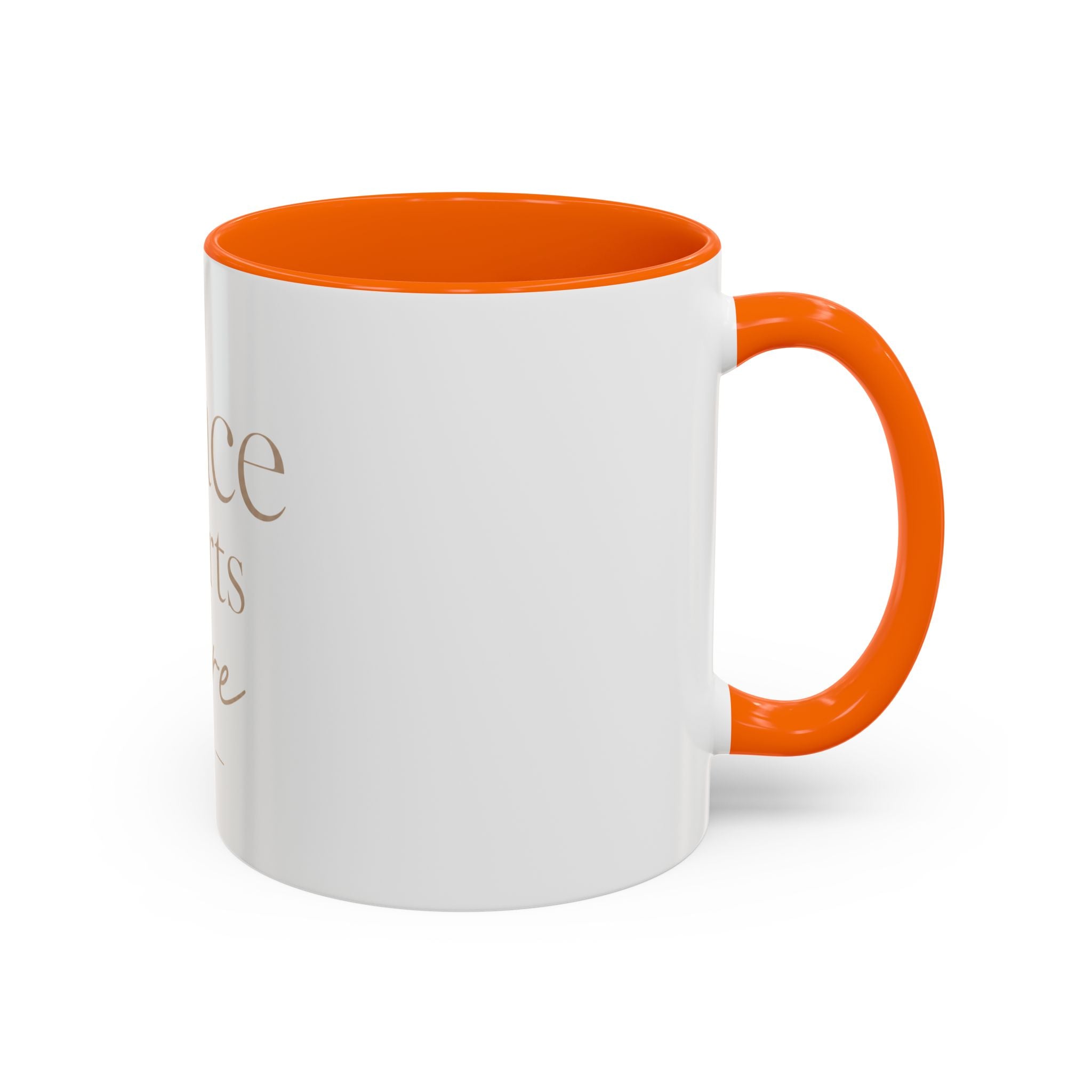 Peace Starts Here Accent Coffee Mug — Inspirational Red-Accent Ceramic Mug (11/15oz)