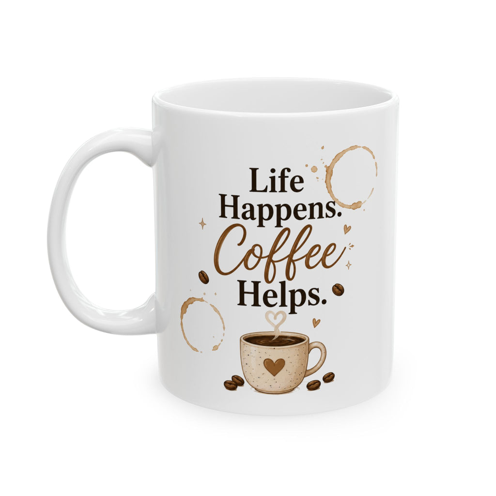 "Holidays & Coffee" Holiday Ceramic Coffee Mug