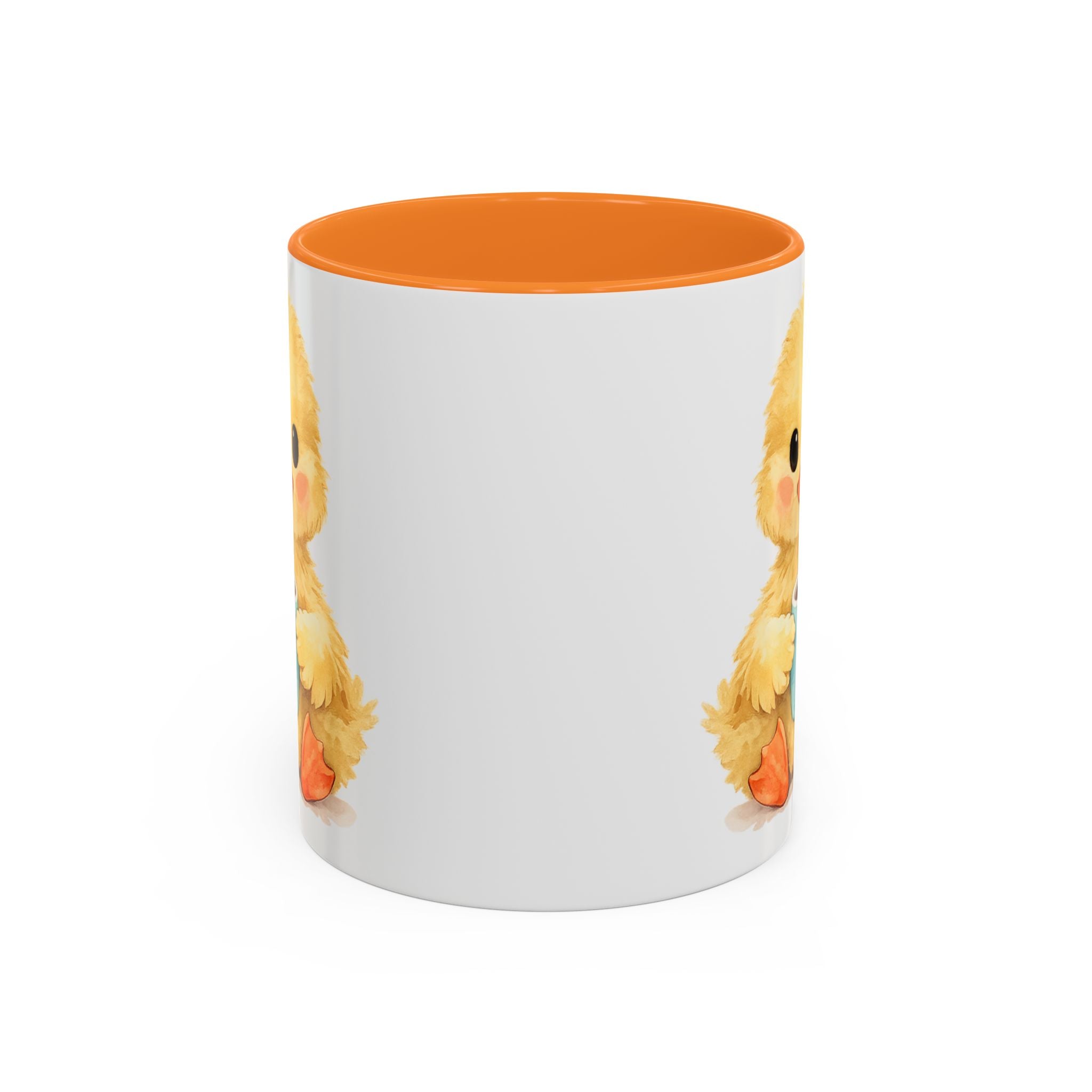 Cute Duckling Coffee Mug — Adorable Chick Holding Coffee & Watermelon