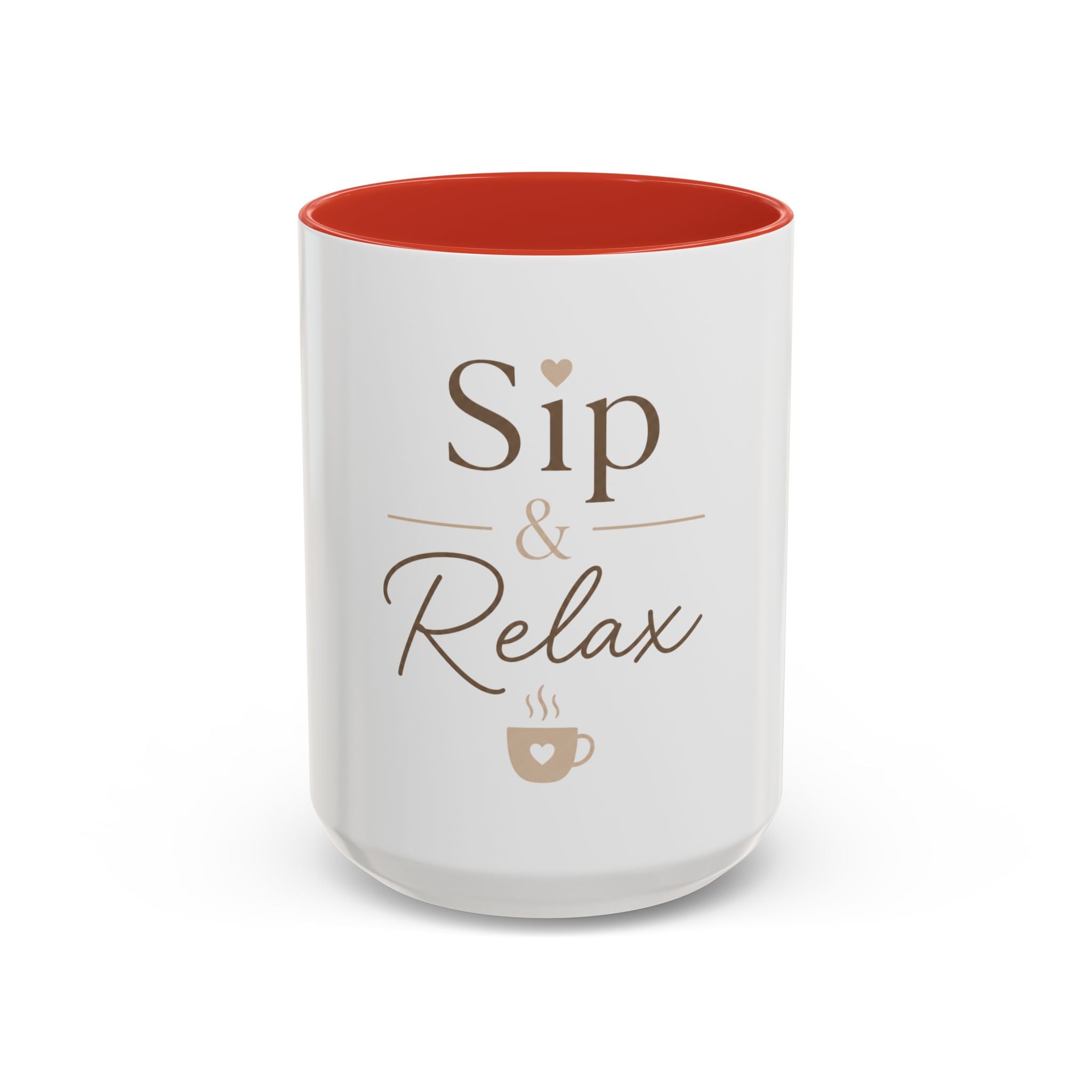 Sip & Relax Accent Coffee Mug — Ceramic 11/15oz