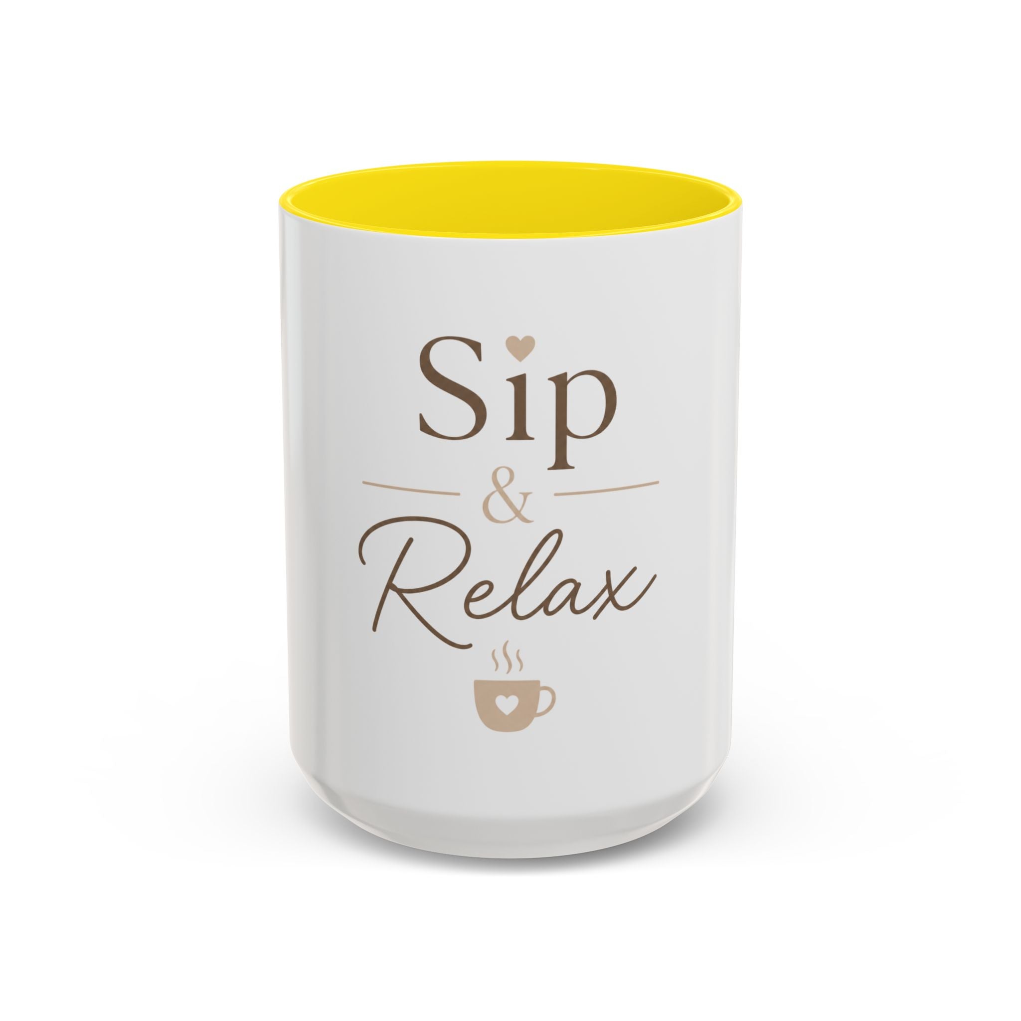 Sip & Relax Accent Coffee Mug — Ceramic 11/15oz