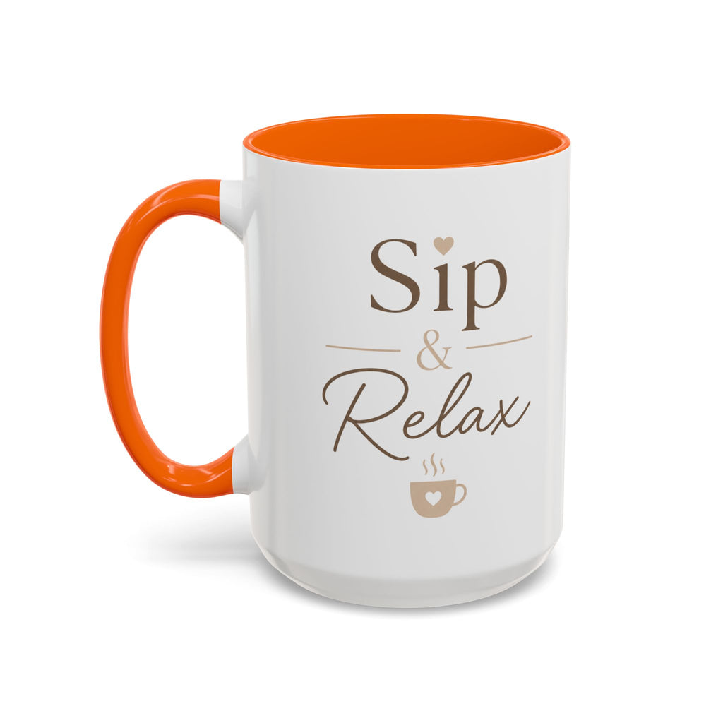 Relaxation Coffee Mug – "Sip & Relax" Accent Ceramic Cup