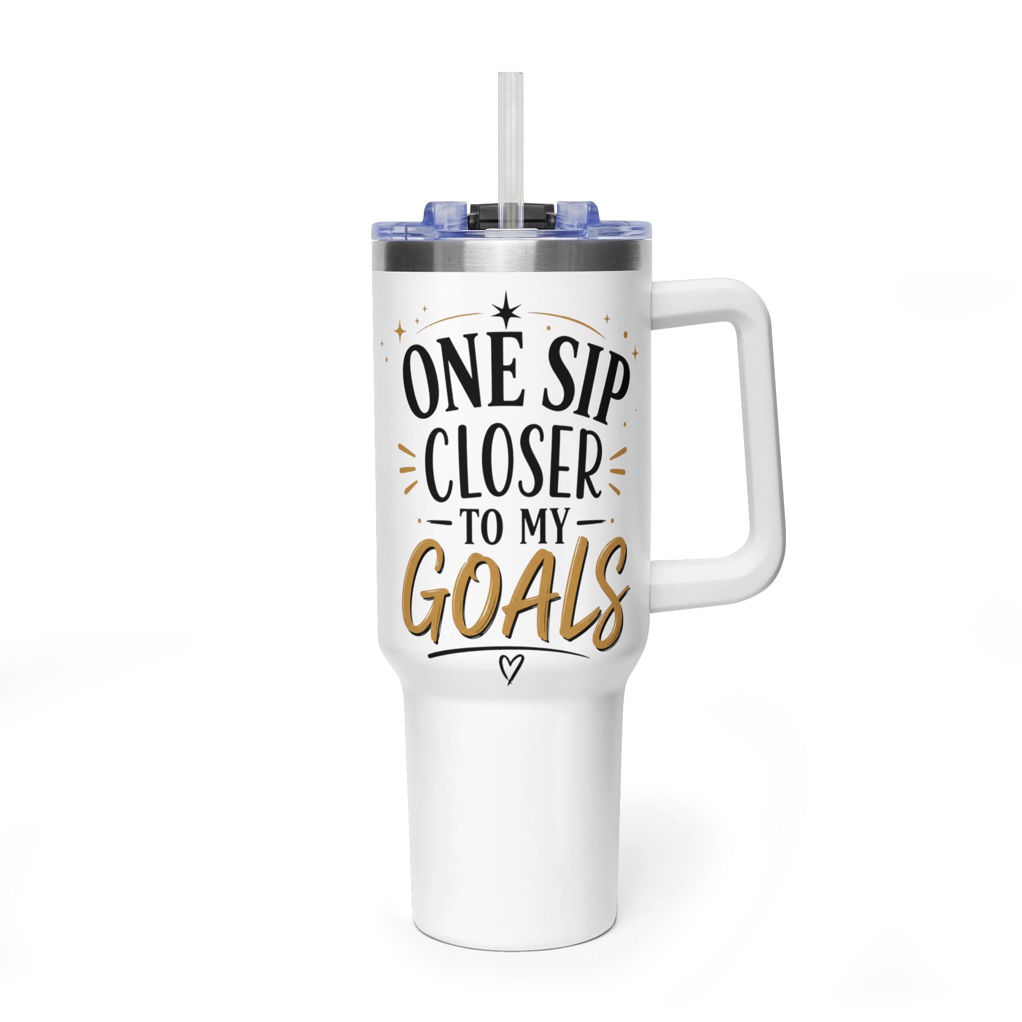 40oz Vacuum Tumbler – “One Sip Closer to My Goals” Insulated Travel Mug