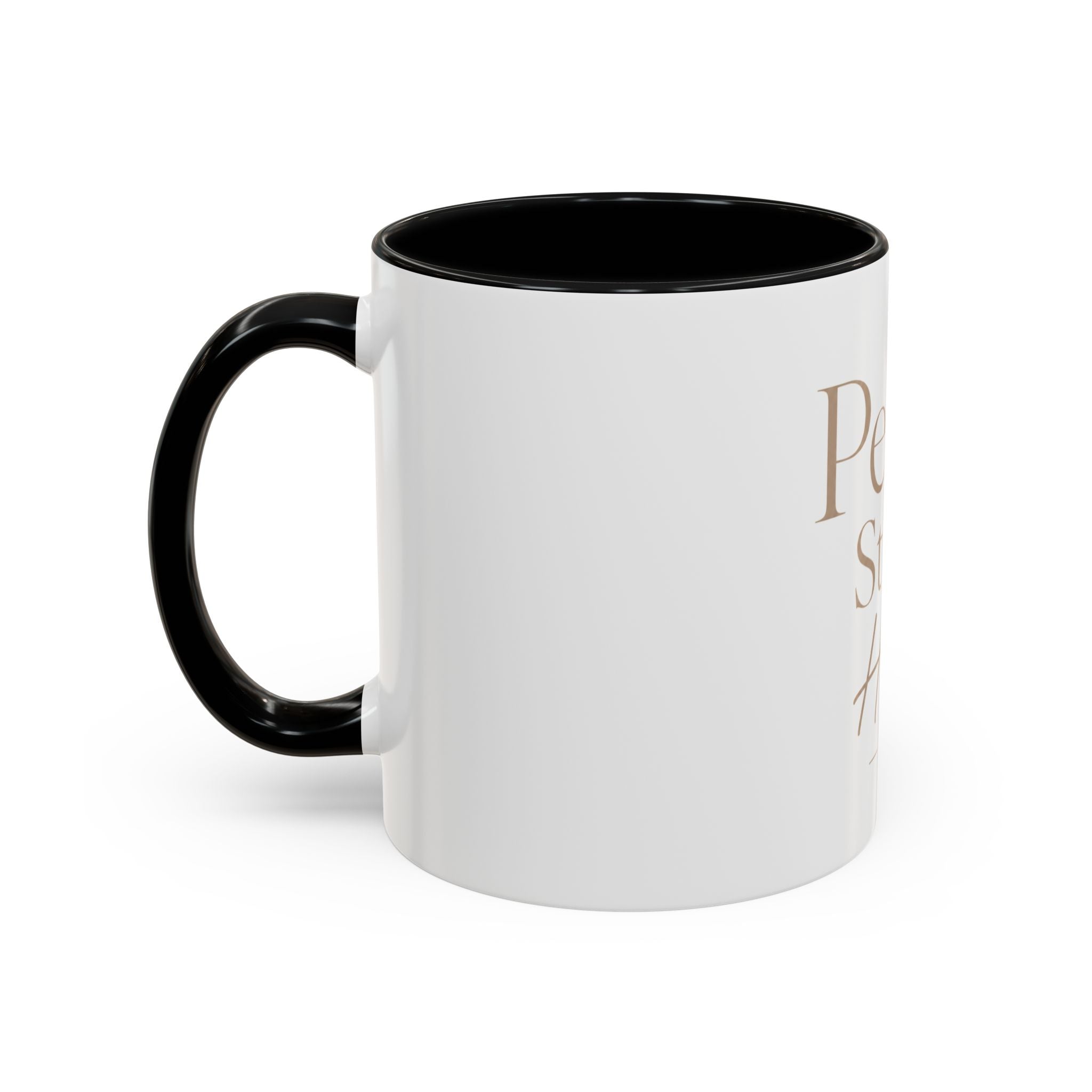 Peace Starts Here Accent Coffee Mug — Inspirational Red-Accent Ceramic Mug (11/15oz)