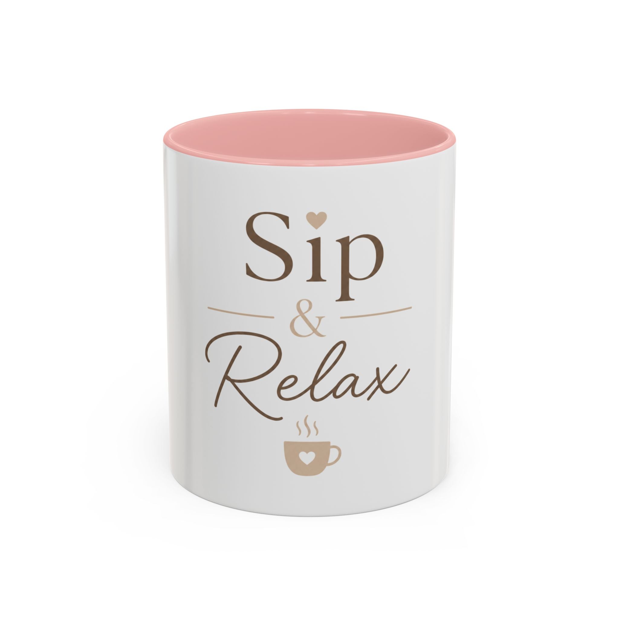 Sip & Relax Accent Coffee Mug — Ceramic 11/15oz