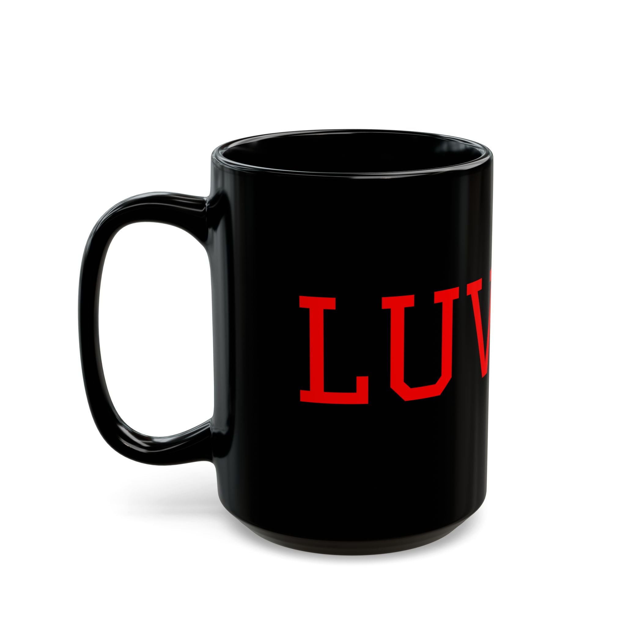 Ladybug Mom Black Mug — Cute Ladybug Graphic Coffee Cup (11oz/15oz)