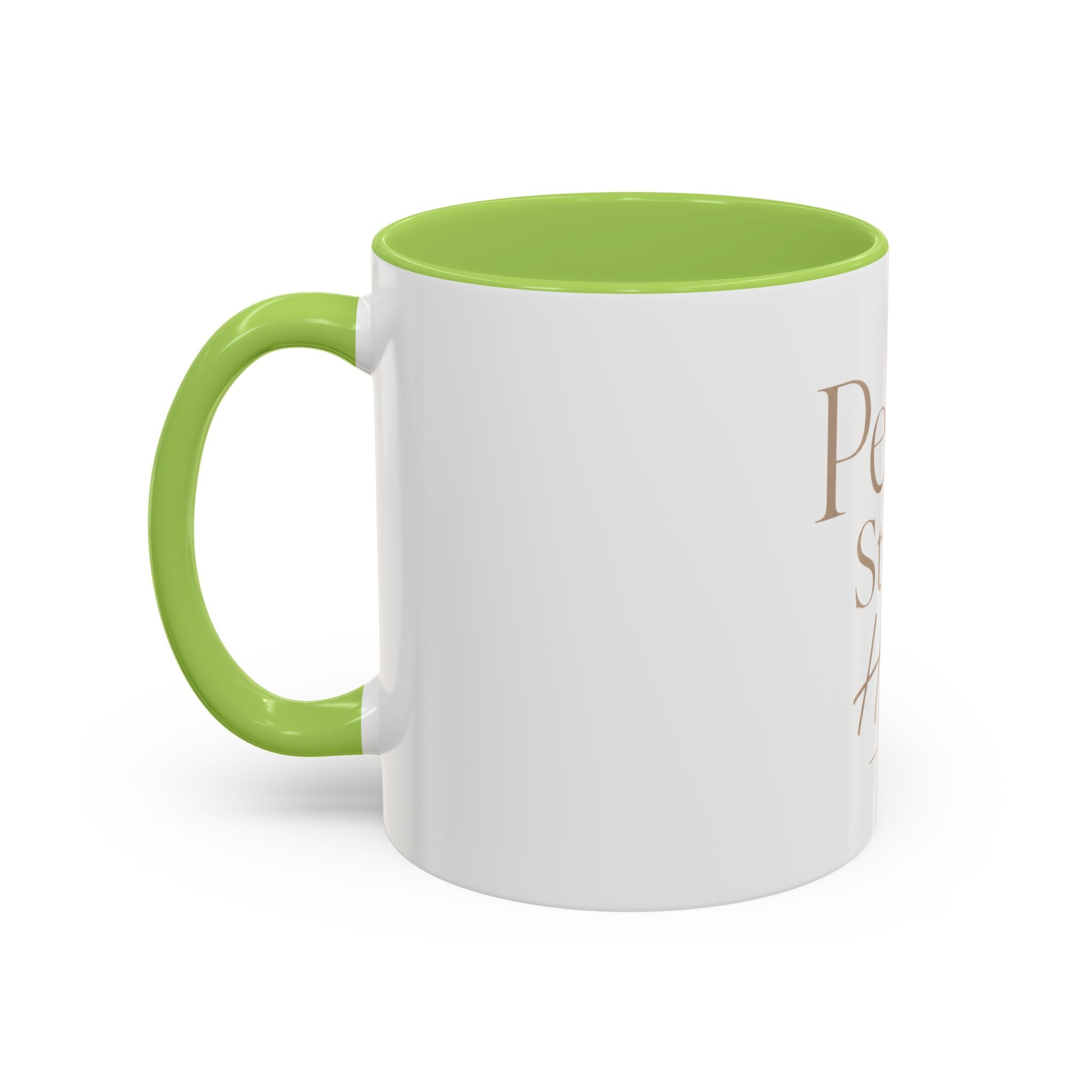 Peace Starts Here Accent Coffee Mug — Inspirational Red-Accent Ceramic Mug (11/15oz)