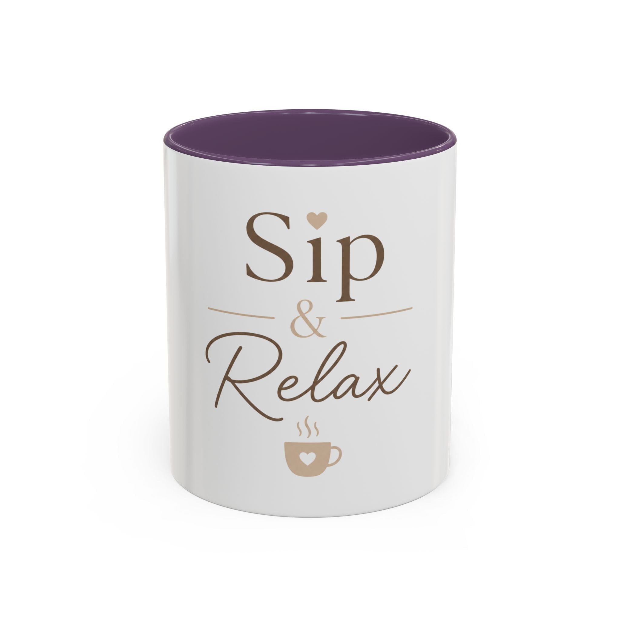 Sip & Relax Accent Coffee Mug — Ceramic 11/15oz
