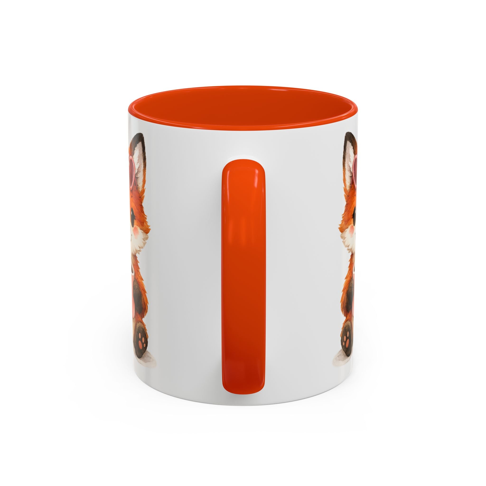 Cute Fox Coffee Mug – Cool Fox with Sunglasses Red Accent