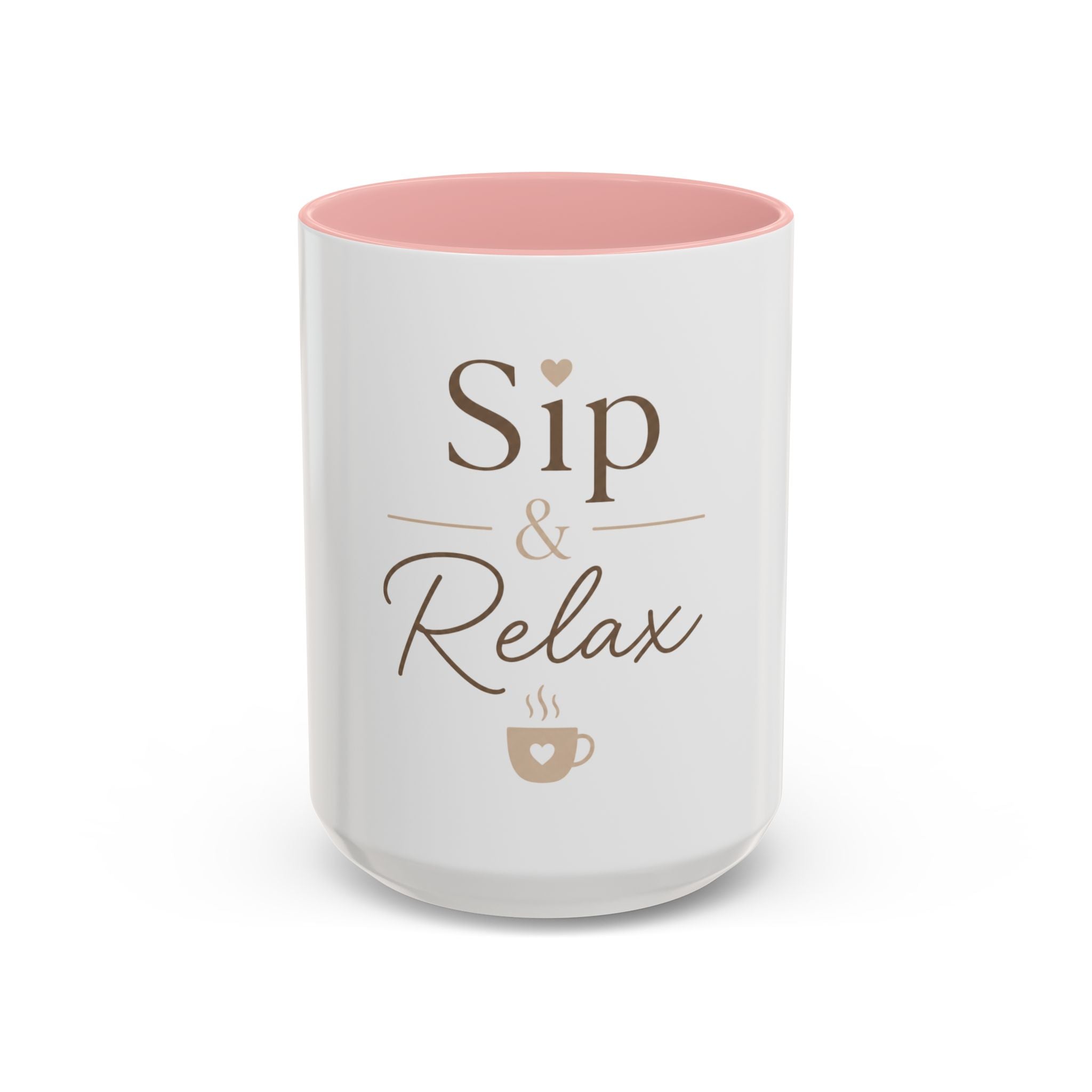 Sip & Relax Accent Coffee Mug — Ceramic 11/15oz