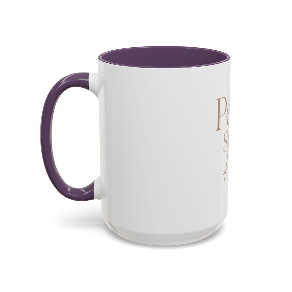 Peace Starts Here Accent Coffee Mug — Inspirational Red-Accent Ceramic Mug (11/15oz)